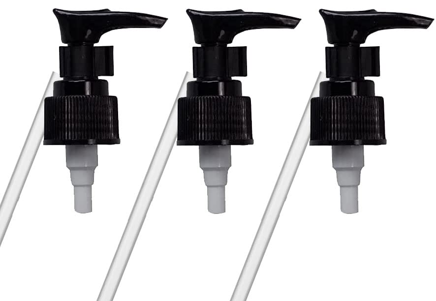 Premium 24/410 Soap and Lotion Dispenser Pump (1CC, Black) - 3 Pack for Bathroom, Kitchen, Salon & Spa Use