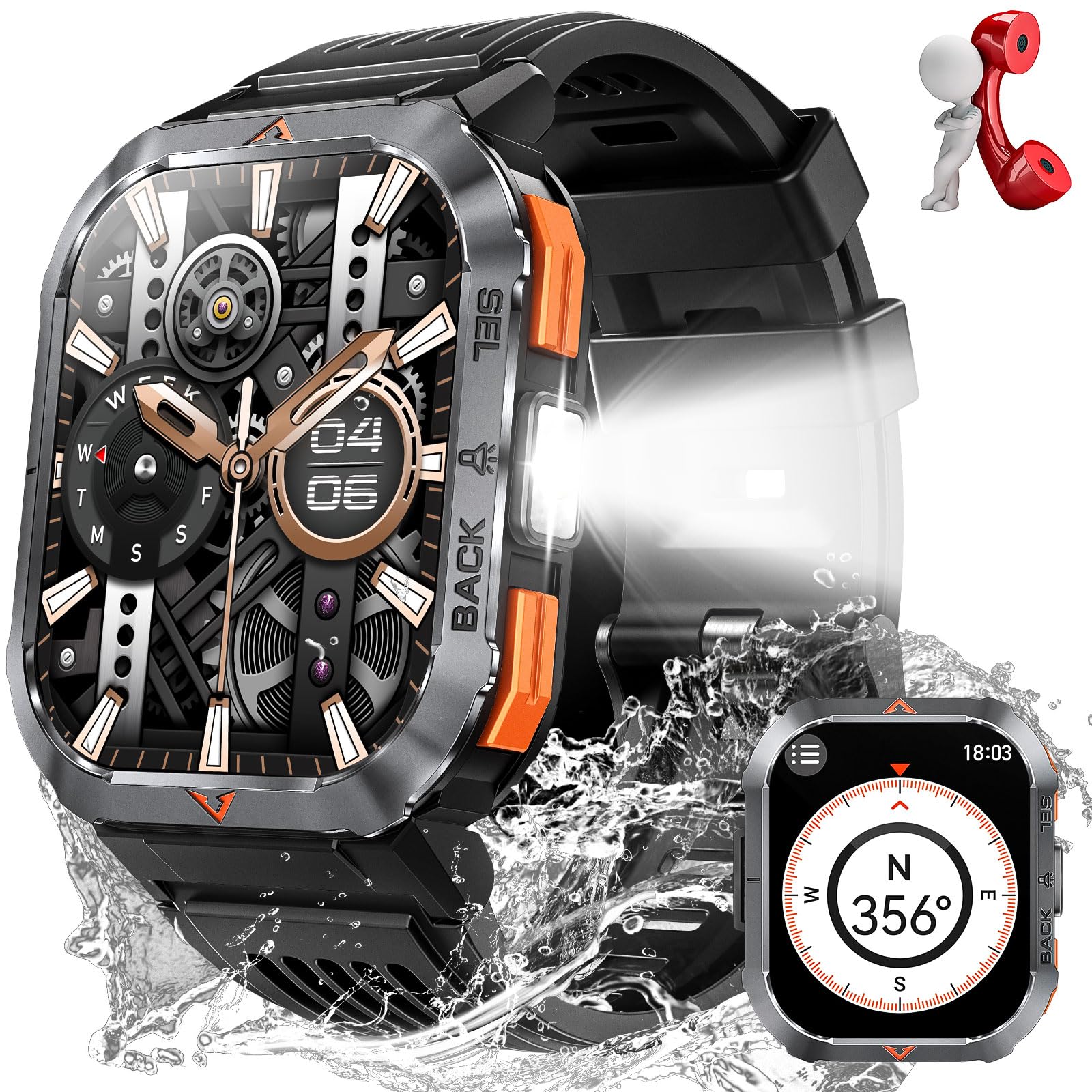 Military Smart Watch for Men - 2.02