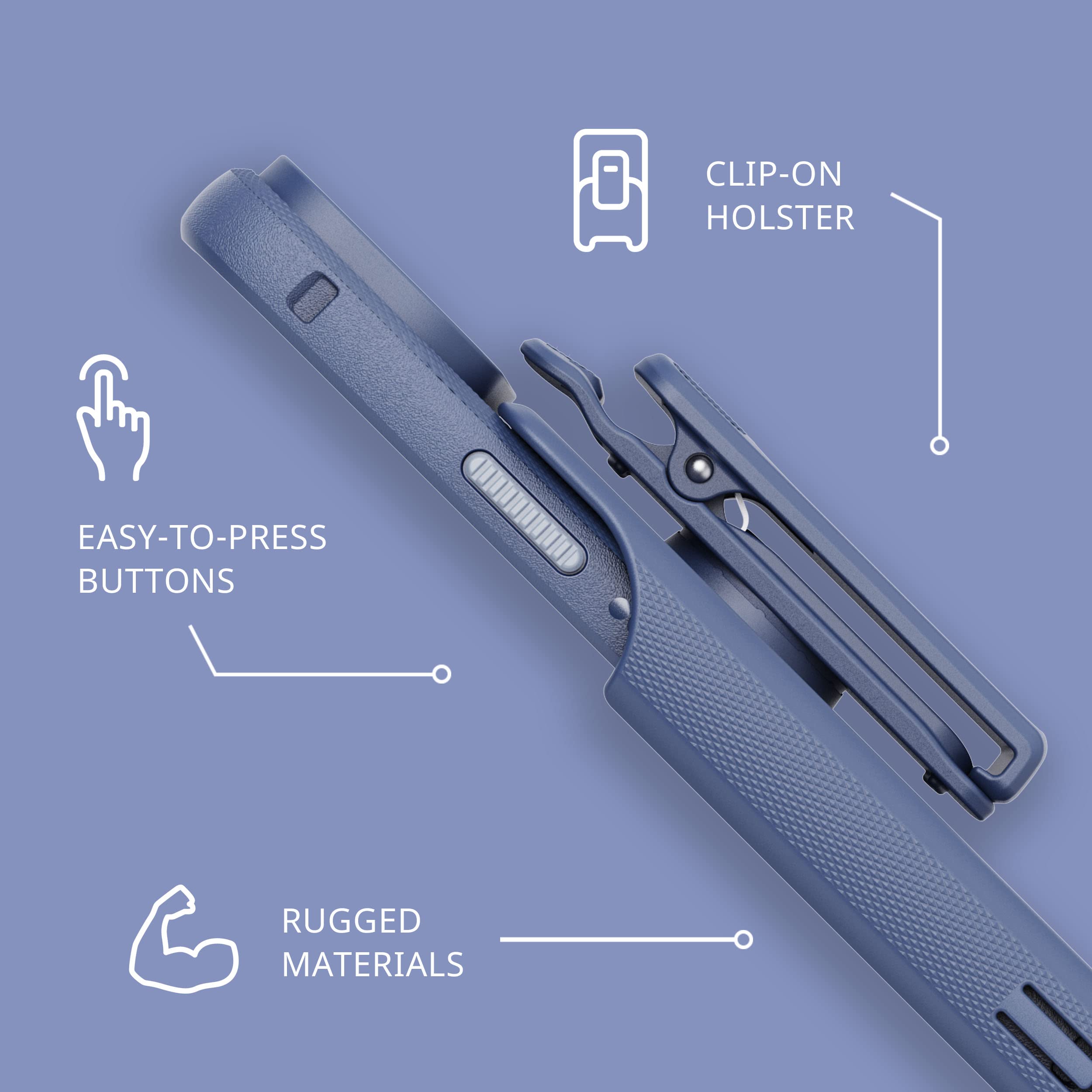 Tech21 iPhone 14 Plus Evo Max MagSafe Compatible Case - Durable Shockproof Rugged Phone Cover with Holster & 20ft Drop Protection | Perfect for Outdoor Adventures, Construction Work & Active Lifestyles