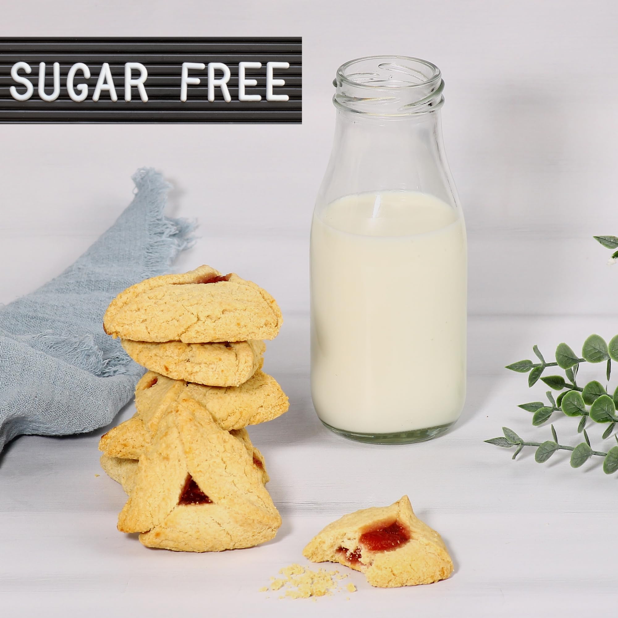 Sugar Free Strawberry Filled Hamentaschen Cookies - 10 Count | Diabetic Friendly & Nut Free Snacks | Perfect for Keto Diet, Office Snacking & Holiday Gifts | by Stern's Bakery