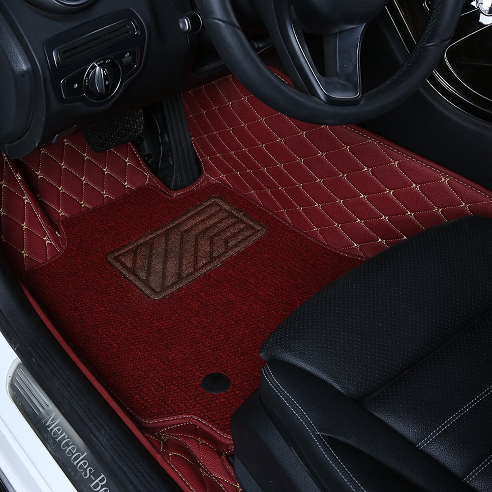 Custom Fit Double Layer Full Coverage Floor Mats for Mercedes C Class C180 C200 C250 C260 C300 C350 4-Door Sedan (2009-2014) - Premium All-Weather Protection, Non-Slip Design, Easy to Clean - Perfect for Daily Commute, Road Trips & Winter Driving
