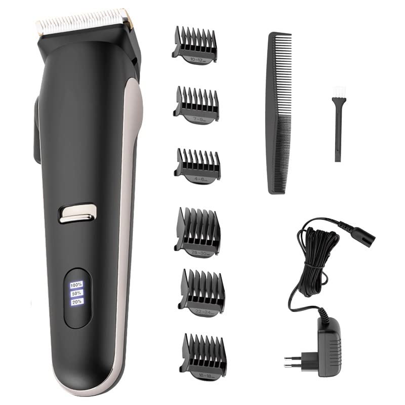 Professional Hair Clippers for Men - Rechargeable Electric Hair Trimmer & Beard Grooming Kit with Adjustable Guards, Cordless Hair Cutting Machine for Home & Barber Use (110-240V) - Perfect for DIY Haircuts, Beard Trimming & Styling at Home or Salon