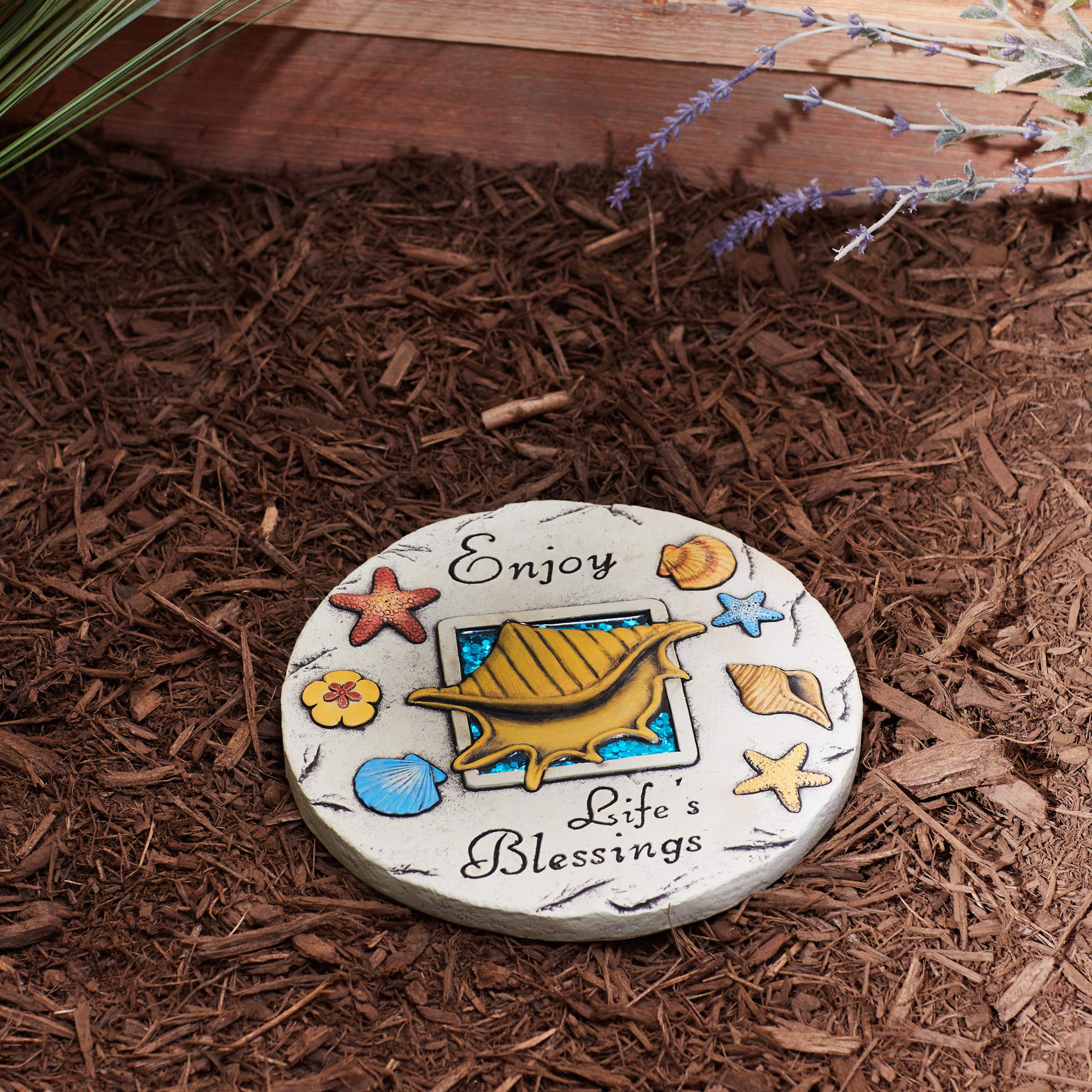 Accent Plus Enjoy Life's Blessing Stepping Stone - Garden Decor, Pathway Marker, Outdoor Yard Art for Landscaping & Home Decoration