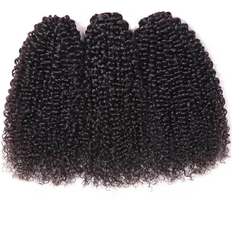 Eullair 10A Kinky Curly Virgin Human Hair Weave Bundles (3/4 Bundles) - Perfect for Natural Black Hairstyles, Braids & Protective Styles