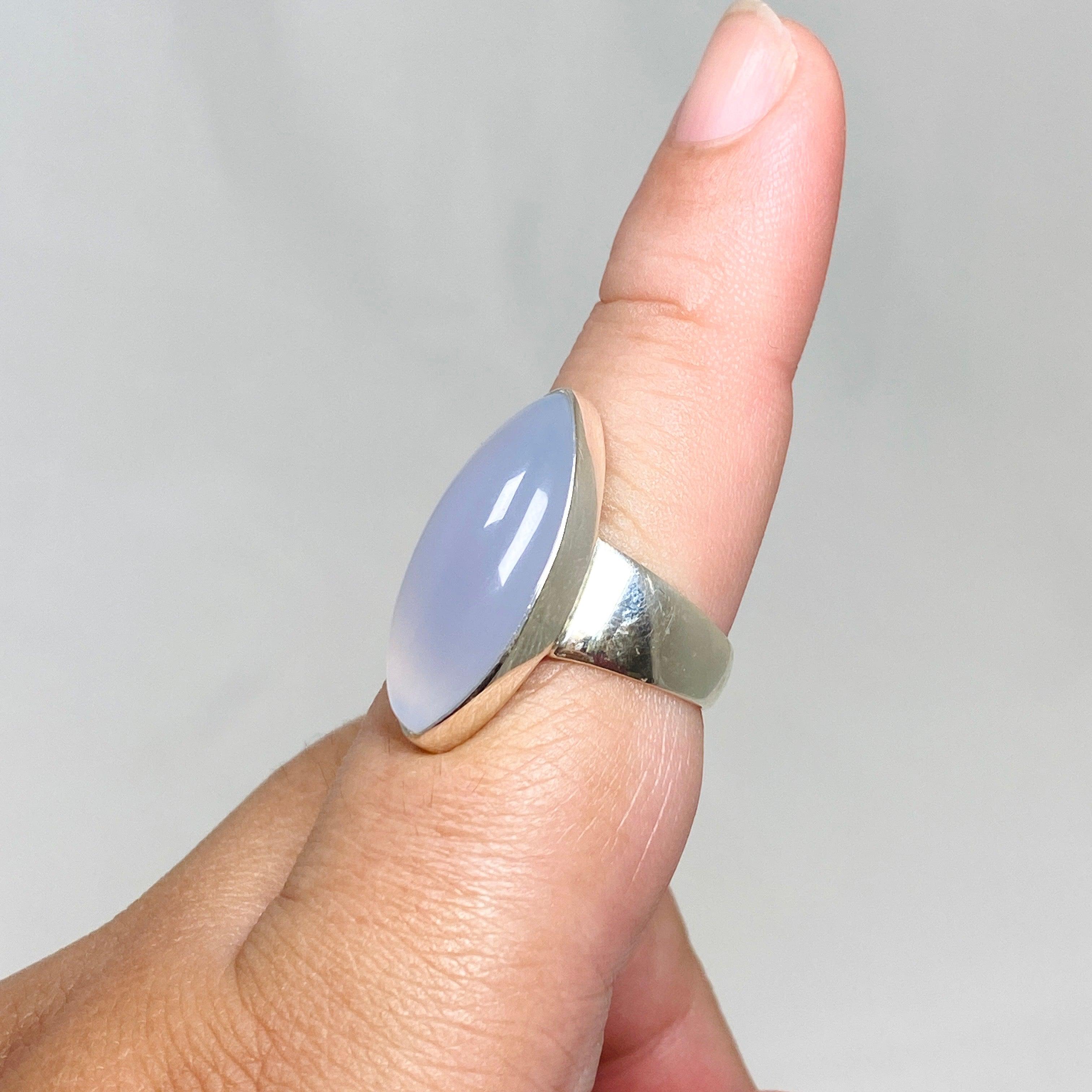 Blue Chalcedony Marquise Ring - Size 9 Silver Jewelry KRGJ3246 | Elegant Gift for Women, Wedding, Anniversary & Special Occasions