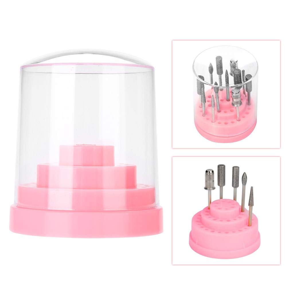 48-Hole Professional Nail Drill Stand Holder - Durable Plastic Nail Art Drill Bit Organizer Box for Manicure & Pedicure Tools - Perfect for Salon, Home & Travel Nail Care Organization