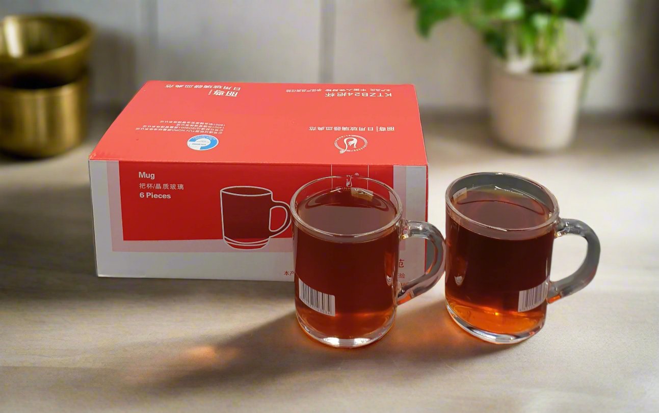6-Piece Glass Tea Set - Elegant & Durable Tea Glasses for Hot & Iced Tea - Perfect for Home, Office, or Tea Party Gatherings
