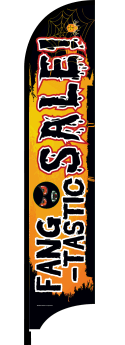 Halloween Feather Flag Banner - Fang-tastic Sale | Outdoor Advertising & Party Decor | Perfect for Halloween Events, Yard Decorations & Retail Promotions