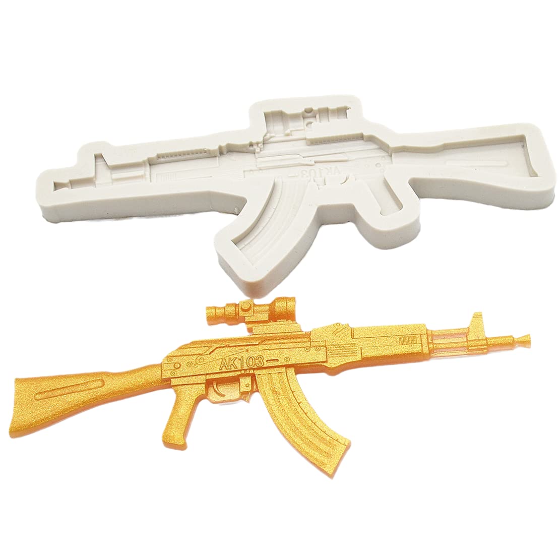 3D Gun Silicone Resin Molds for Cake Decorating - Fondant Molds & Baking Tools - Perfect for Birthday Cakes, Wedding Cakes, and DIY Dessert Decorations