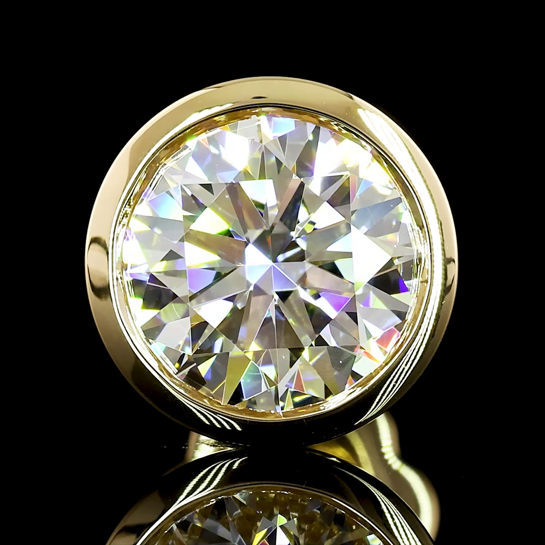 2.08 Carat Lab Grown Round Diamond Stud Earrings in 14K Yellow Gold (F Color, VS1 Clarity) - Perfect for Weddings, Anniversaries & Special Occasions