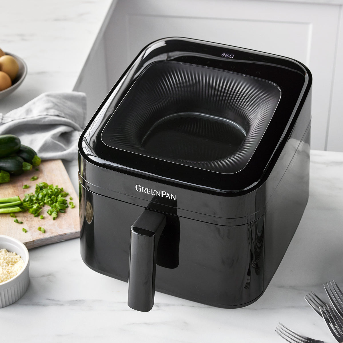 Cyclone 7 Quart Top View Air Fryer - Large Capacity Digital Air Fryer Oven for Healthy Cooking - Perfect for Family Meals, Snacks & Quick Dinners