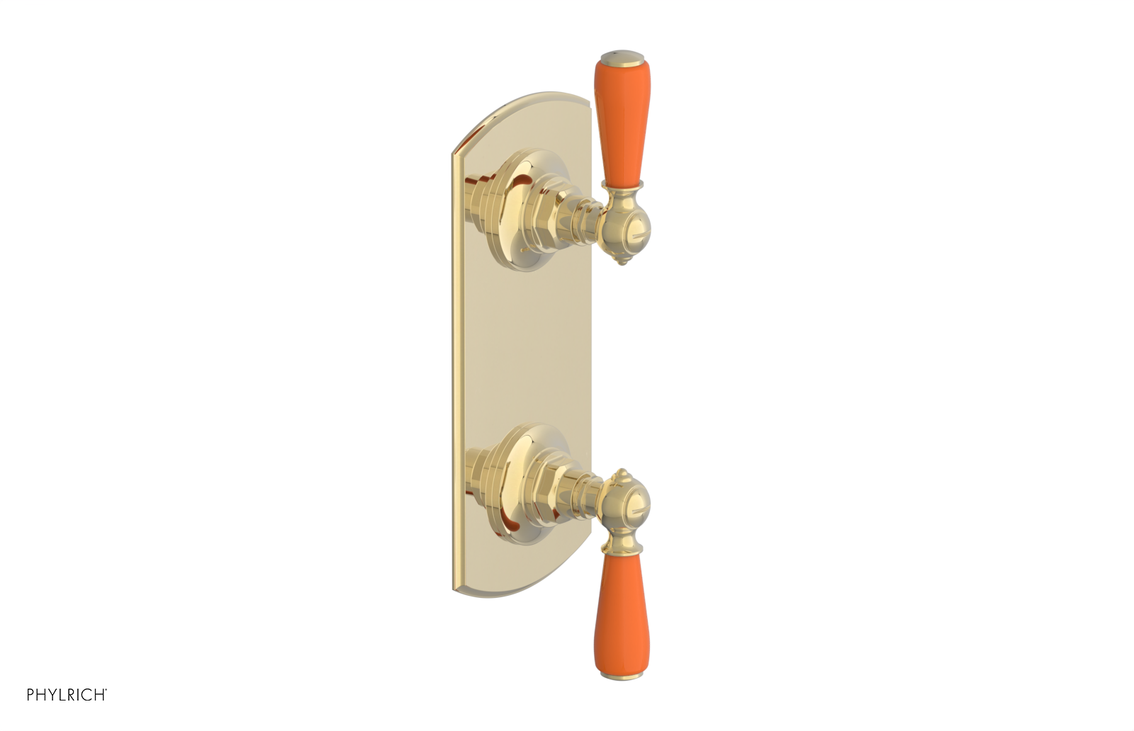 Jamestown Thermostatic Shower Valve with Volume Control & Diverter - Orange Accent Trim - Model 4738 - Perfect for Modern Bathroom Renovations & Spa-Like Shower Experiences