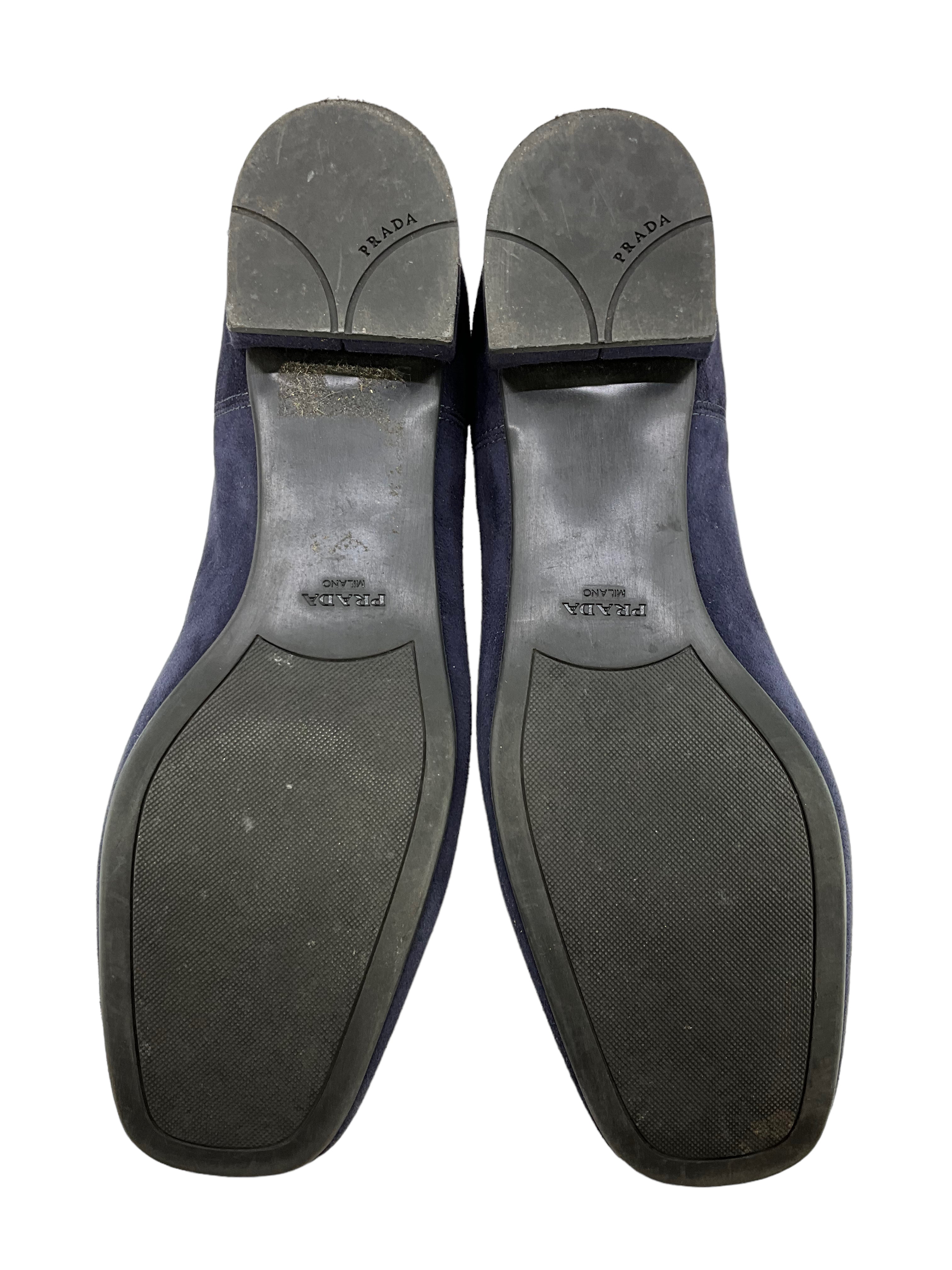 Prada Dark Blue Suede Chelsea Boots for Men Size 7.5 - Stylish & Comfortable Ankle Boots for Casual Wear, Office & Night Out