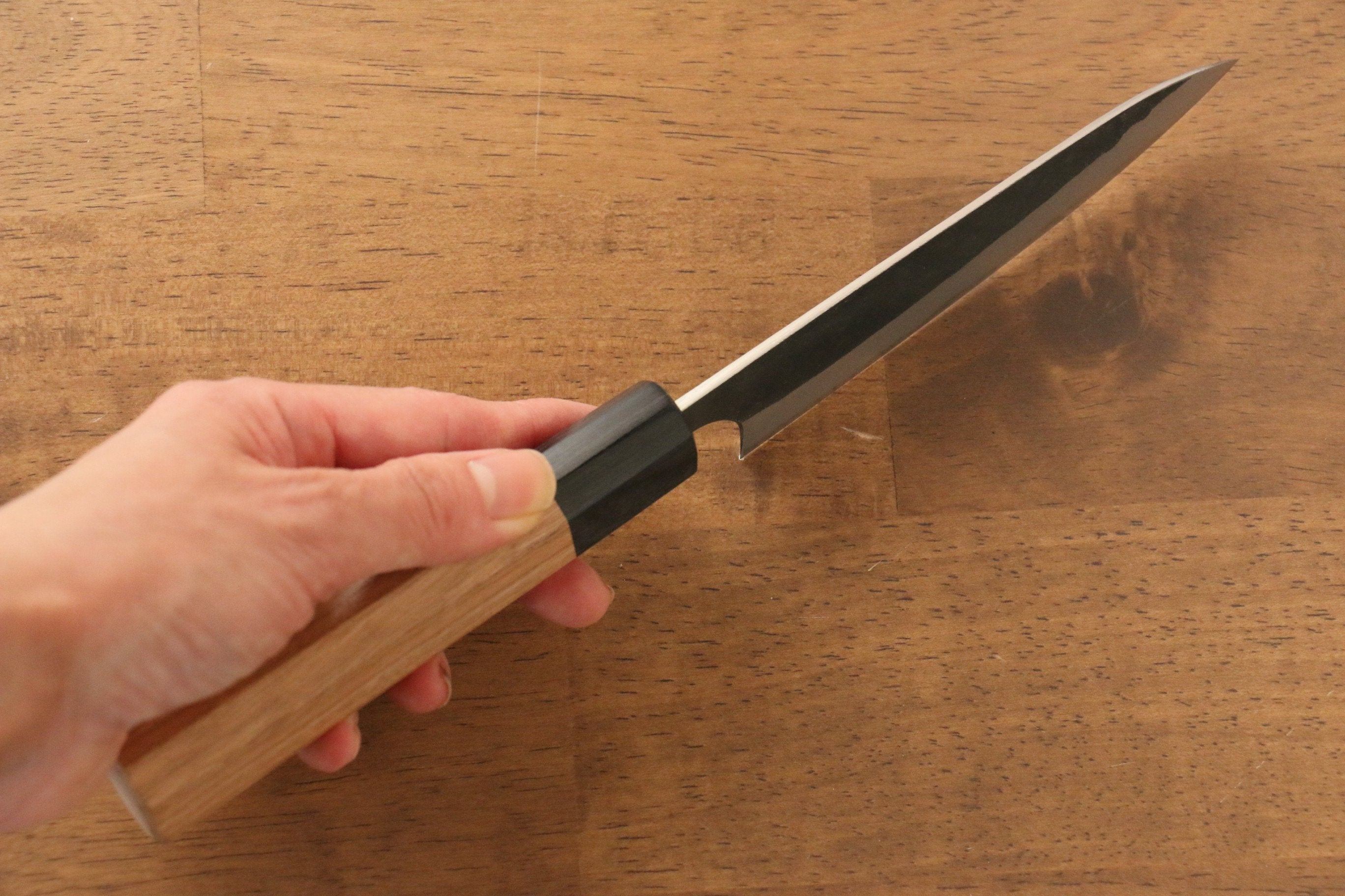 Masakage Koishi Blue Super Steel Petty Knife 120mm - Japanese Utility Knife with American Cherry Wood Handle for Slicing, Peeling & Precision Kitchen Tasks