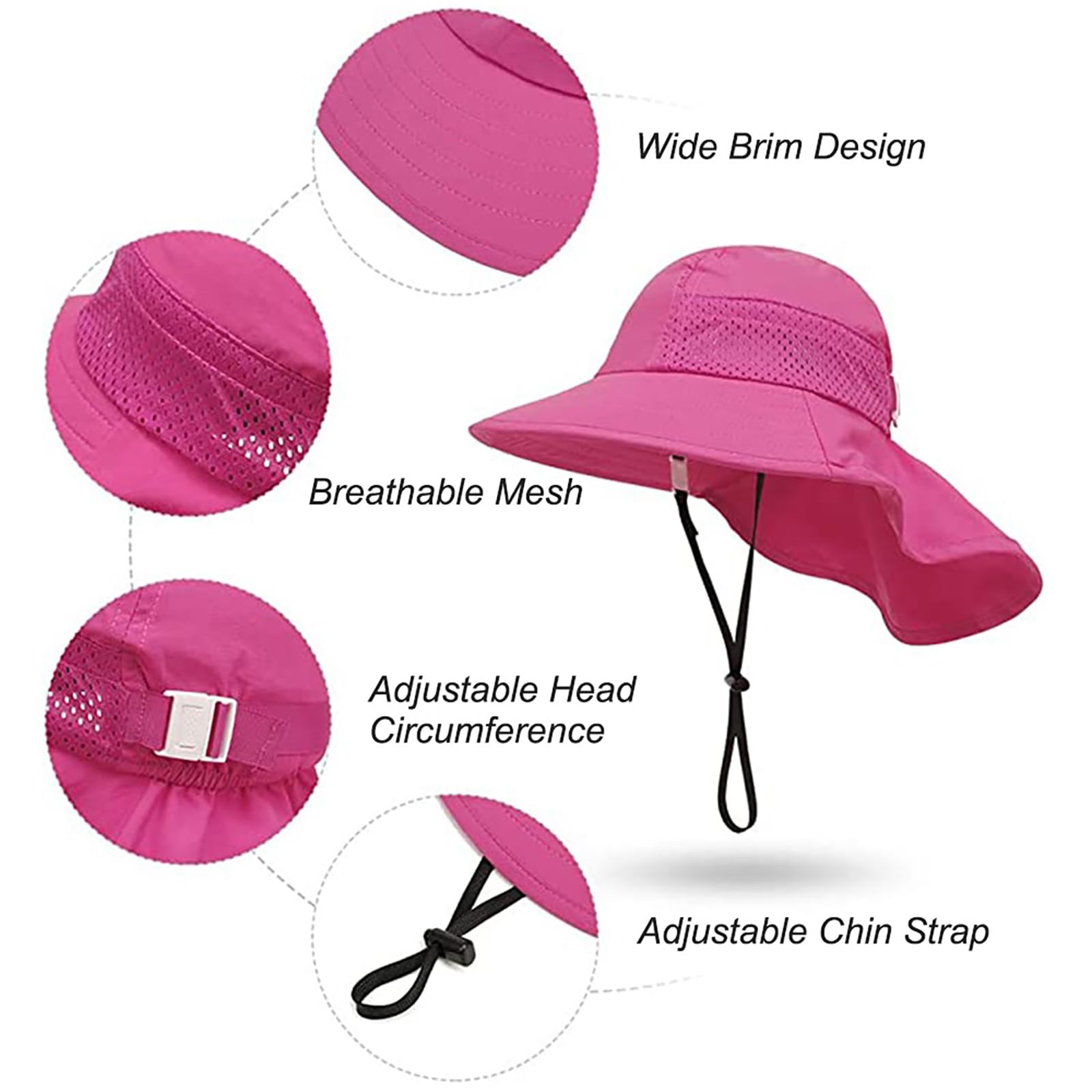 Baby & Toddler Sun Hat with Neck Flap - UPF 50+ Sun Protection for Boys & Girls - Adjustable Summer Beach Swim Hat with Sunglasses - Perfect for Pool, Beach, Outdoor Play & Travel