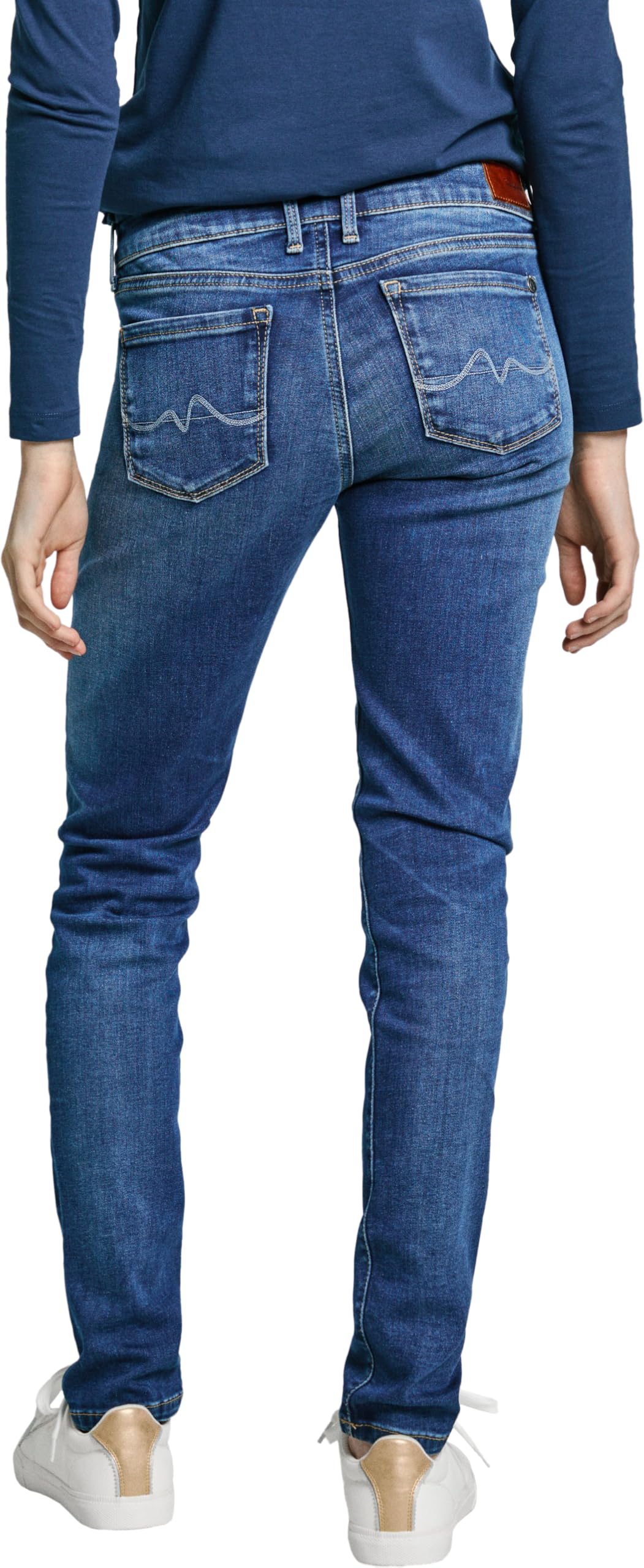 Pepe Jeans Soho Women's Skinny Jeans - Blue Medium (EU 34/36, US 25/28) | High Waist Stretch Denim Pants for Casual Wear & Night Out