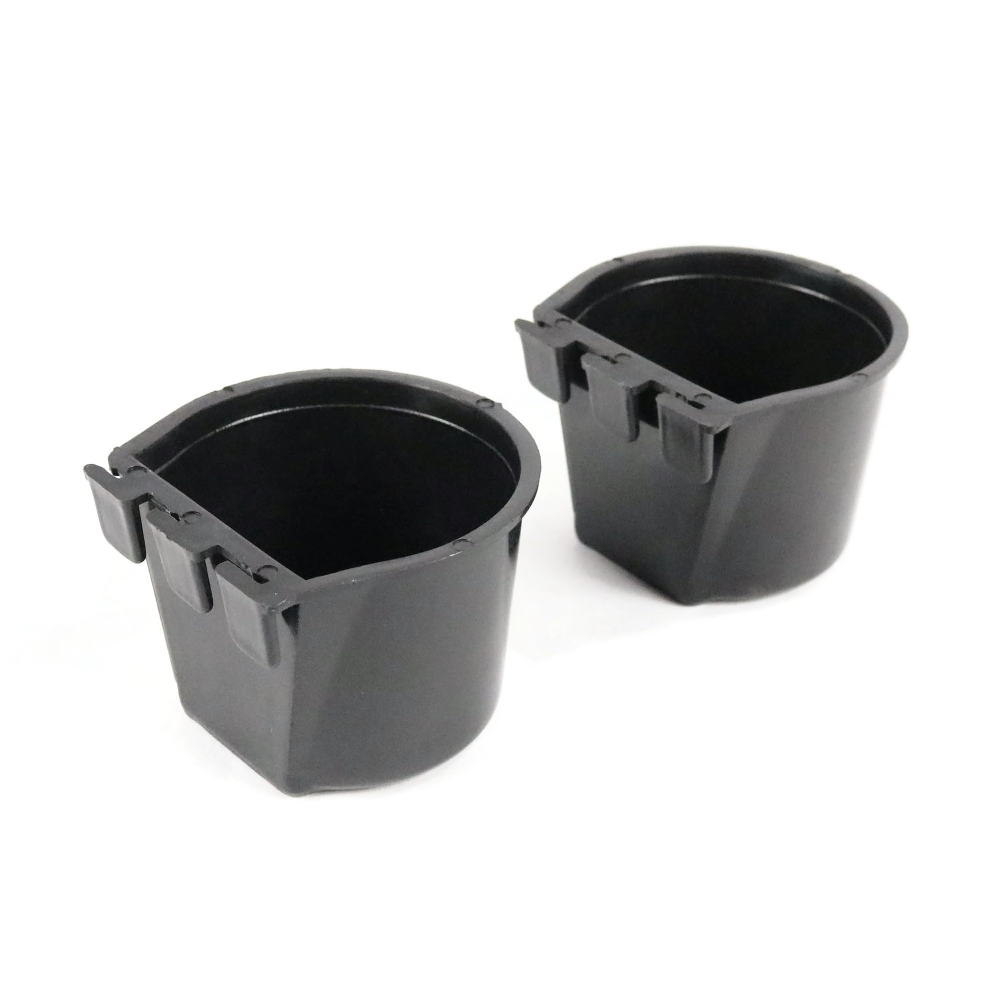 2-Pack Black Cage Cups for Poultry Feed & Water - Durable Bird Feeder for Chickens, Ducks, Hamsters & Small Pets - Perfect for Coops, Cages & Outdoor Aviaries