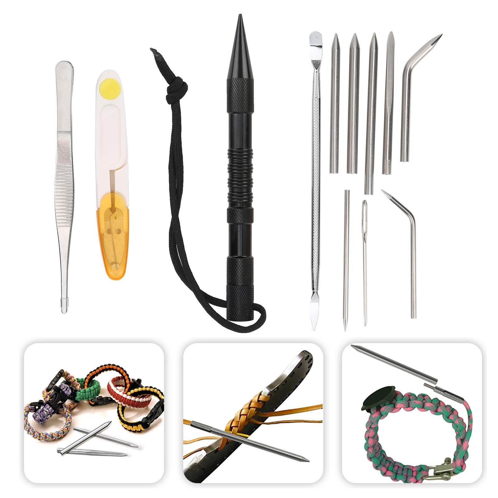 Premium Aluminum Sewing Needles Kit - DIY Knitting & Parachute Cord Needles for Bracelet Making | Perfect for Crafting, Jewelry Design & Outdoor Gear Repair