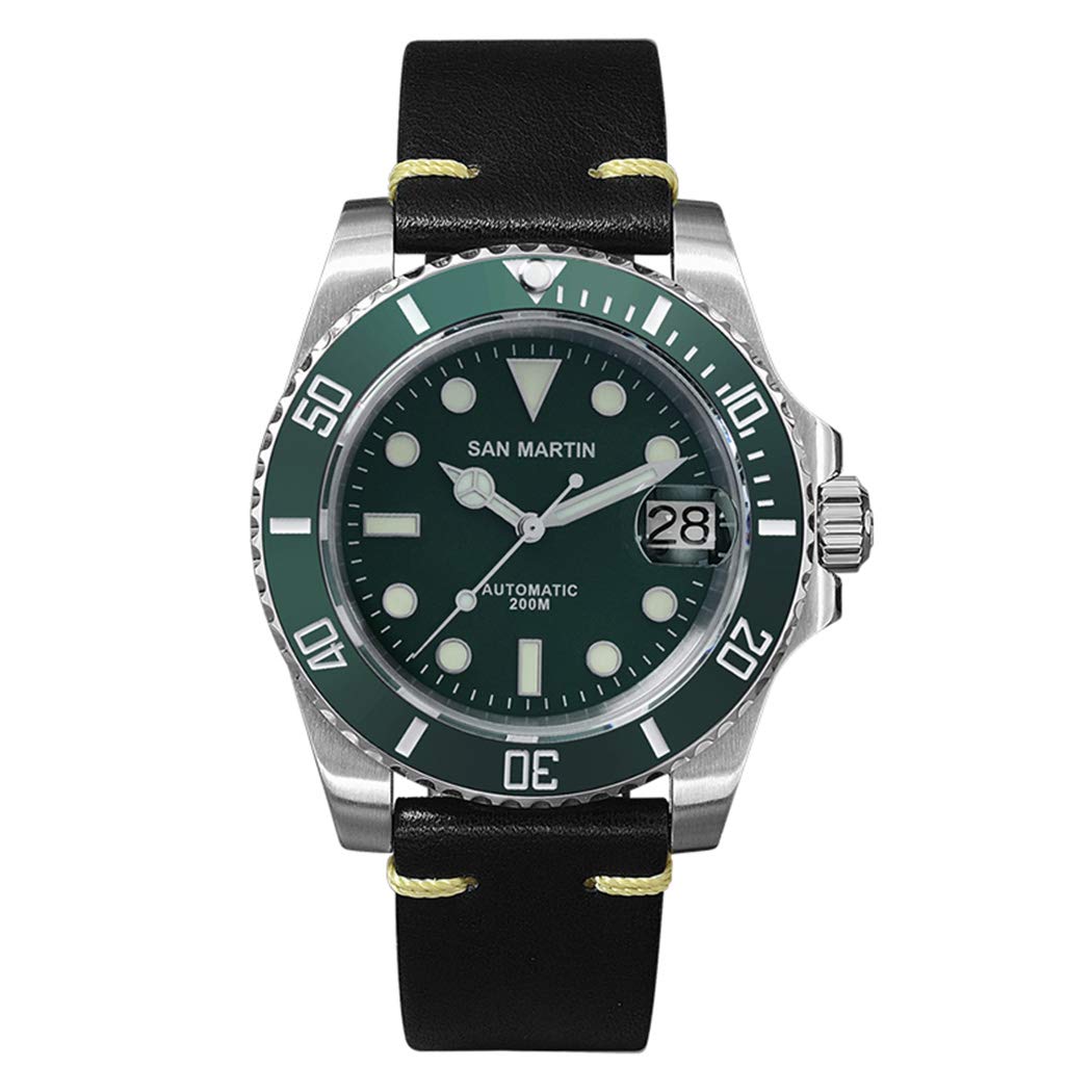 San Martin Men's Luxury Automatic Dive Watch - 200m Waterproof, Super Luminous, Date Function, Rotating Bezel - Perfect for Scuba Diving, Swimming & Outdoor Sports