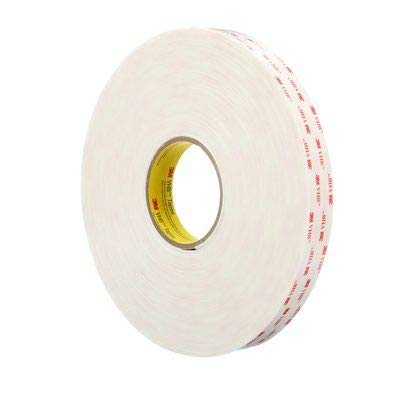 3M VHB Tape 4945 - 1.5 Inch x 36 Yards Heavy Duty Double Sided Adhesive Tape - White 45 Mil Thick (1 Roll) - Perfect for Mounting Signs, Nameplates & Automotive Trim