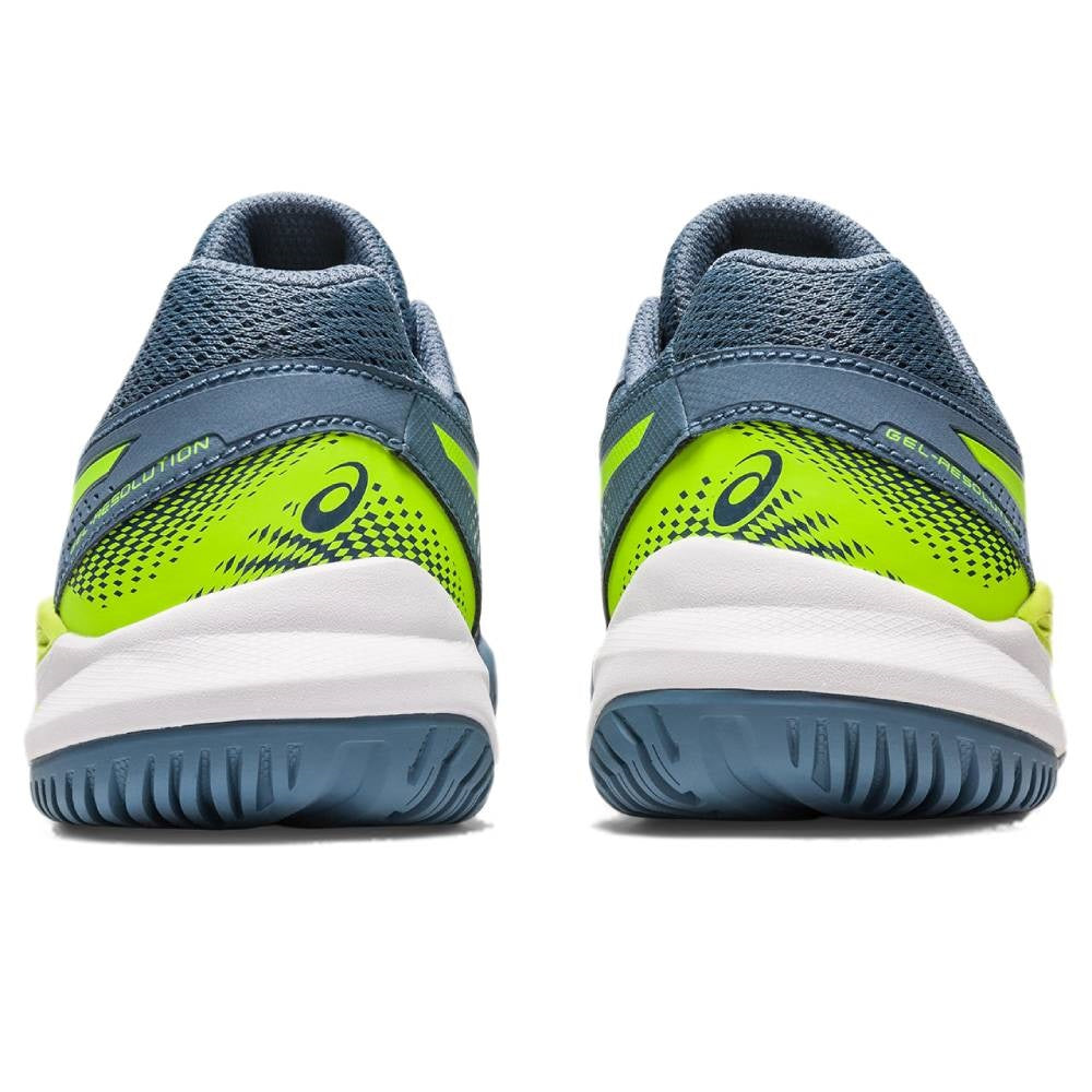 ASICS Gel Resolution 9 GS Junior Tennis Shoes for Boys & Girls - Lightweight Court Sneakers with Shock Absorption (Blue/Green) - Perfect for Junior Tennis Matches & Training Sessions