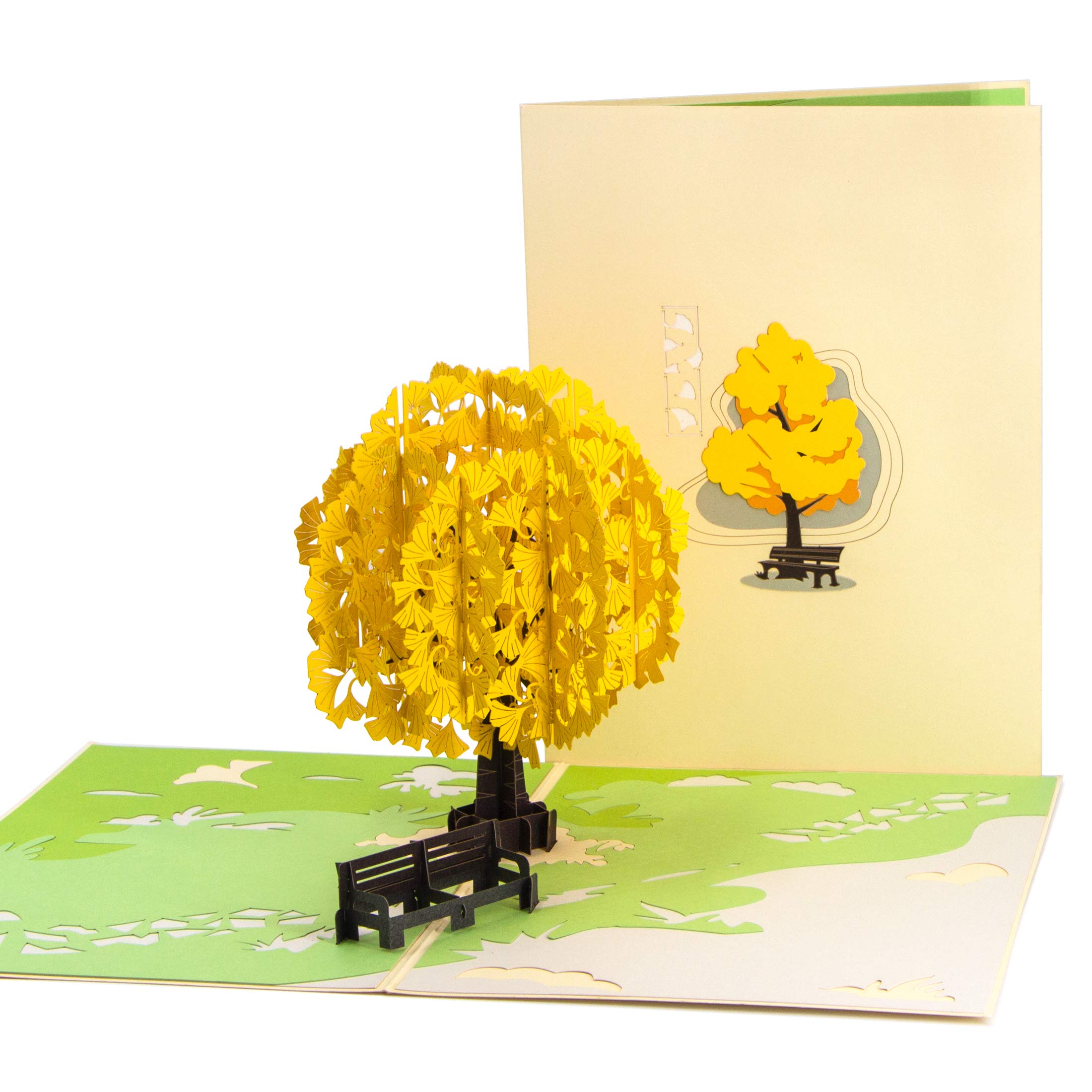 Ribbli Ginkgo Handmade 3D Pop Up Greeting Card - Birthday, Anniversary, Father's Day, Mother's Day Gift for Her, Him, Couples, Wife, Husband, Girlfriend, Boyfriend - Includes Envelope - Perfect for Romantic Occasions, Wedding Invitations & Special Celebrations