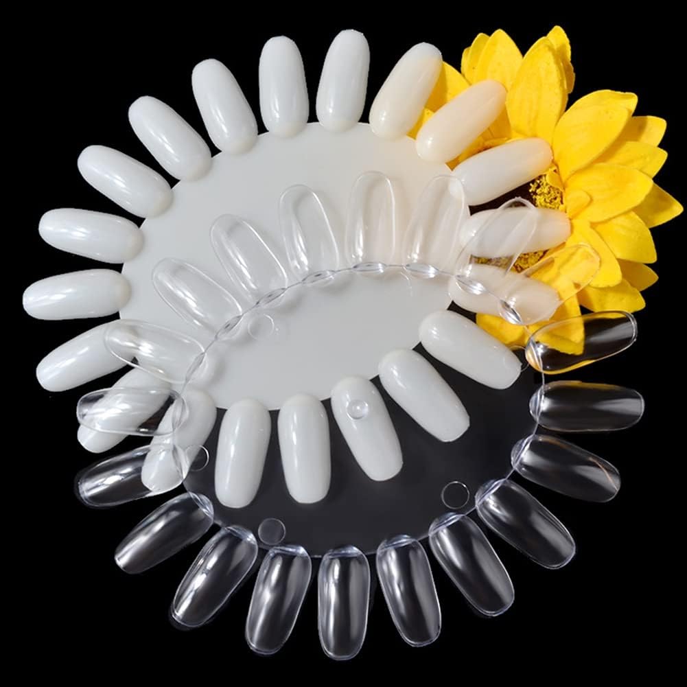 20Pcs Clear Nail Swatch Wheel - Professional Nail Polish Practice Display Board with Sample Sticks for DIY Manicure | Perfect for Home Salon, Nail Art Training & Color Organization