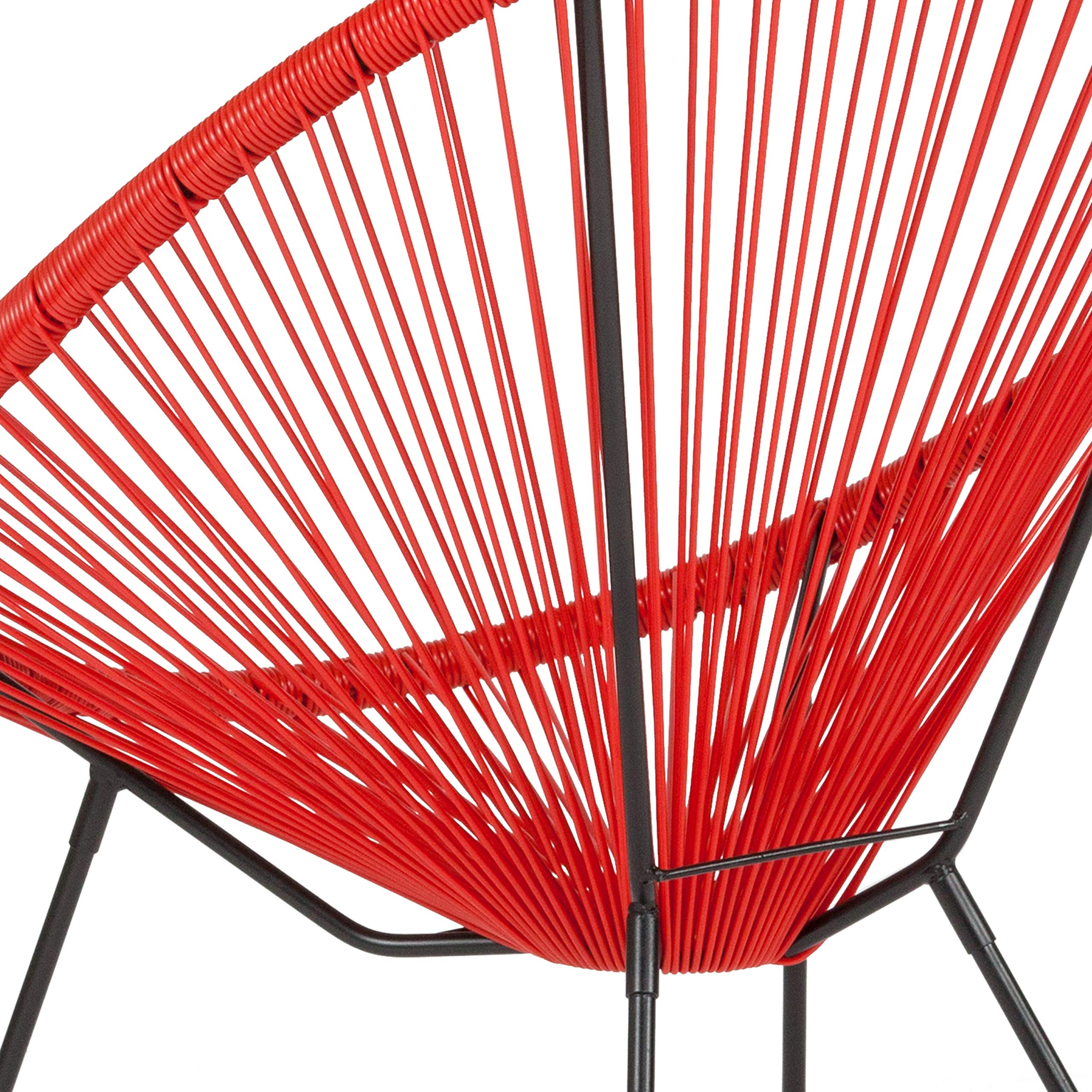 Comfortable Red Papasan Bungee Lounge Chair - Indoor/Outdoor Relaxation Chair for Living Room, Patio, or Bedroom - Perfect for Reading, Napping, and Sunbathing