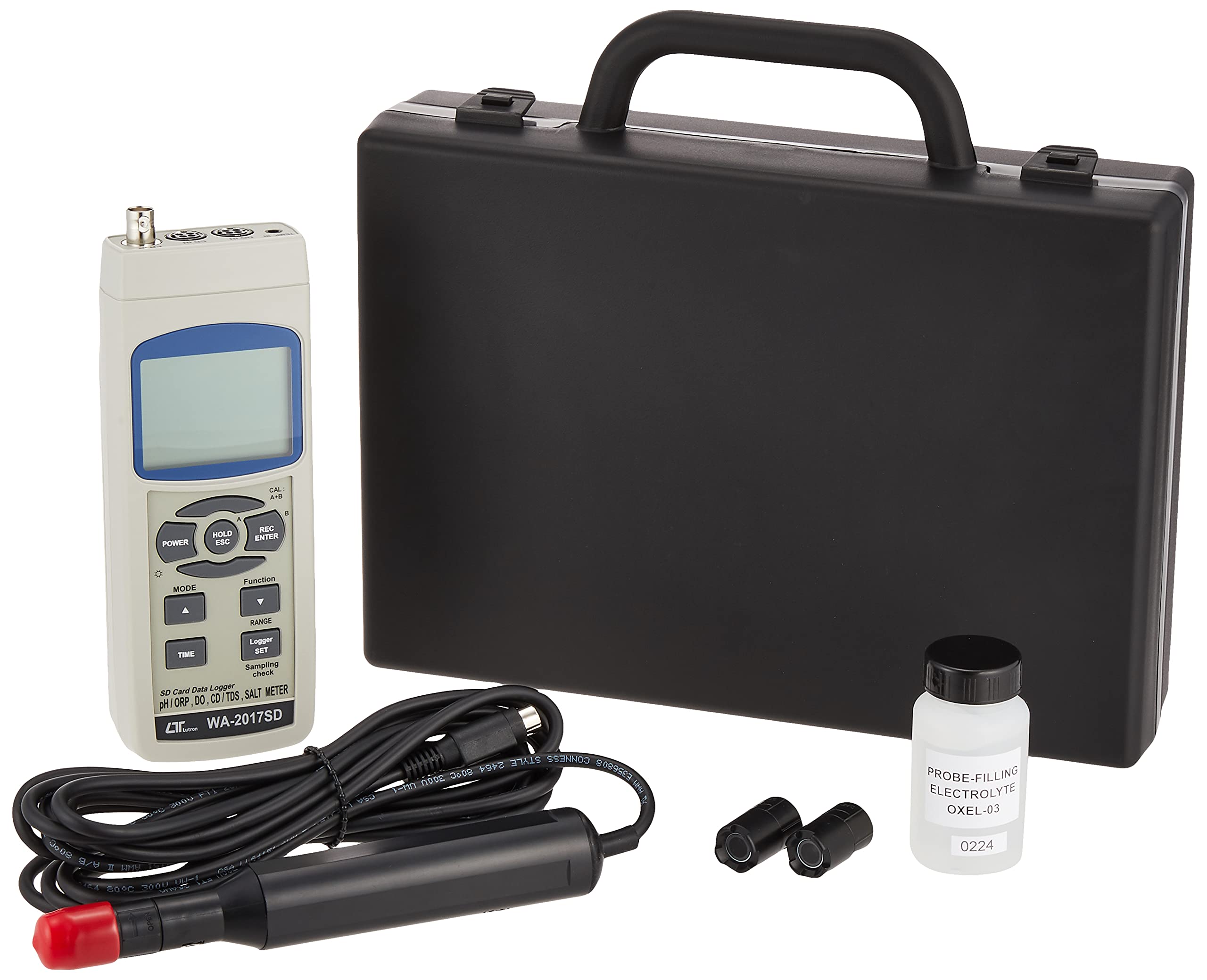 LUTRON WA-2017SD Digital Dissolved Oxygen Meter with SD Card - Portable Water Quality Tester for Aquariums, Pools, and Hydroponics | Professional DO Meter by Sun Instruments