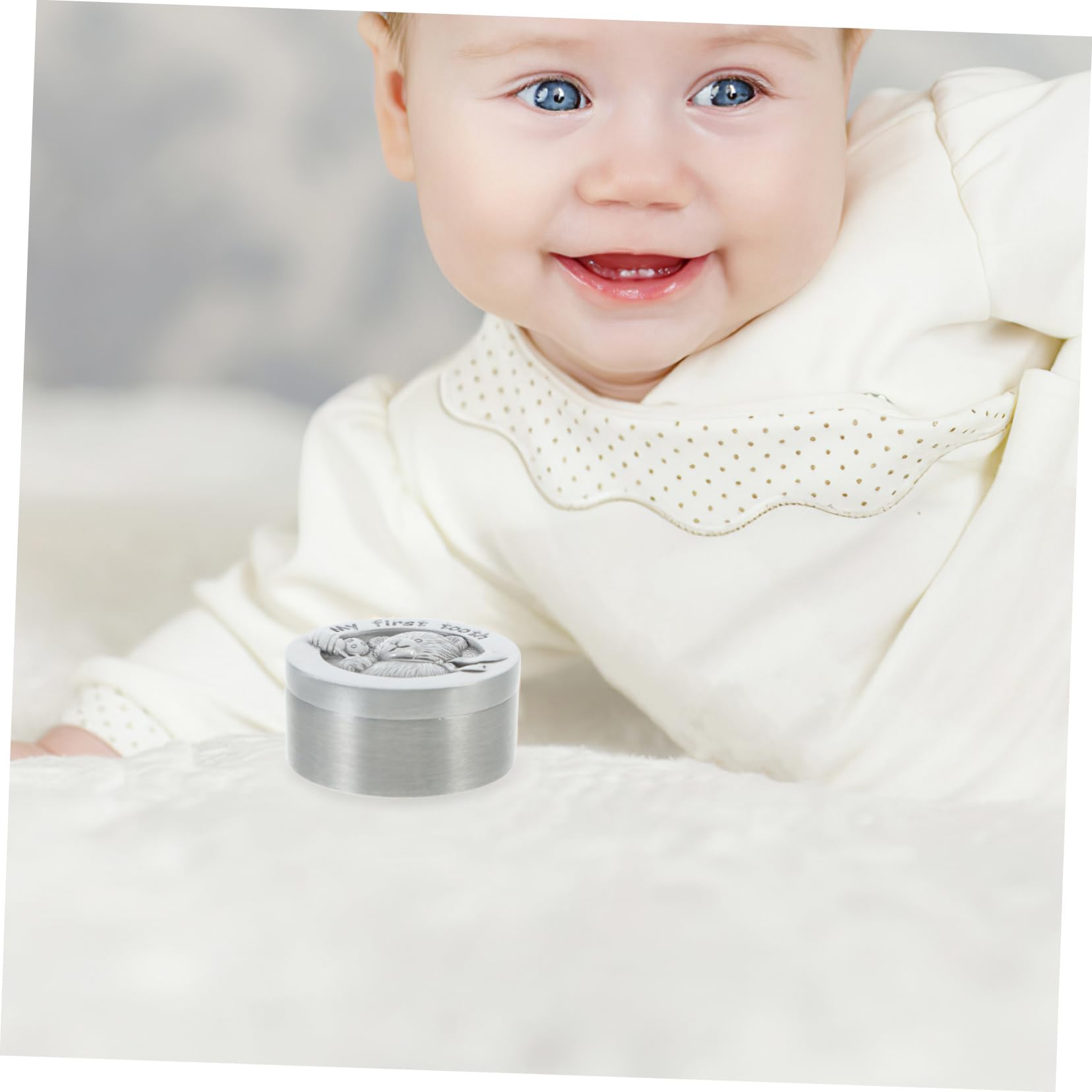 COOLHIYA First Tooth Box - Metal Baby Tooth Keepsake Storage Box for Collecting & Preserving Memories | Perfect for New Parents, Baby Showers & Milestone Gifts