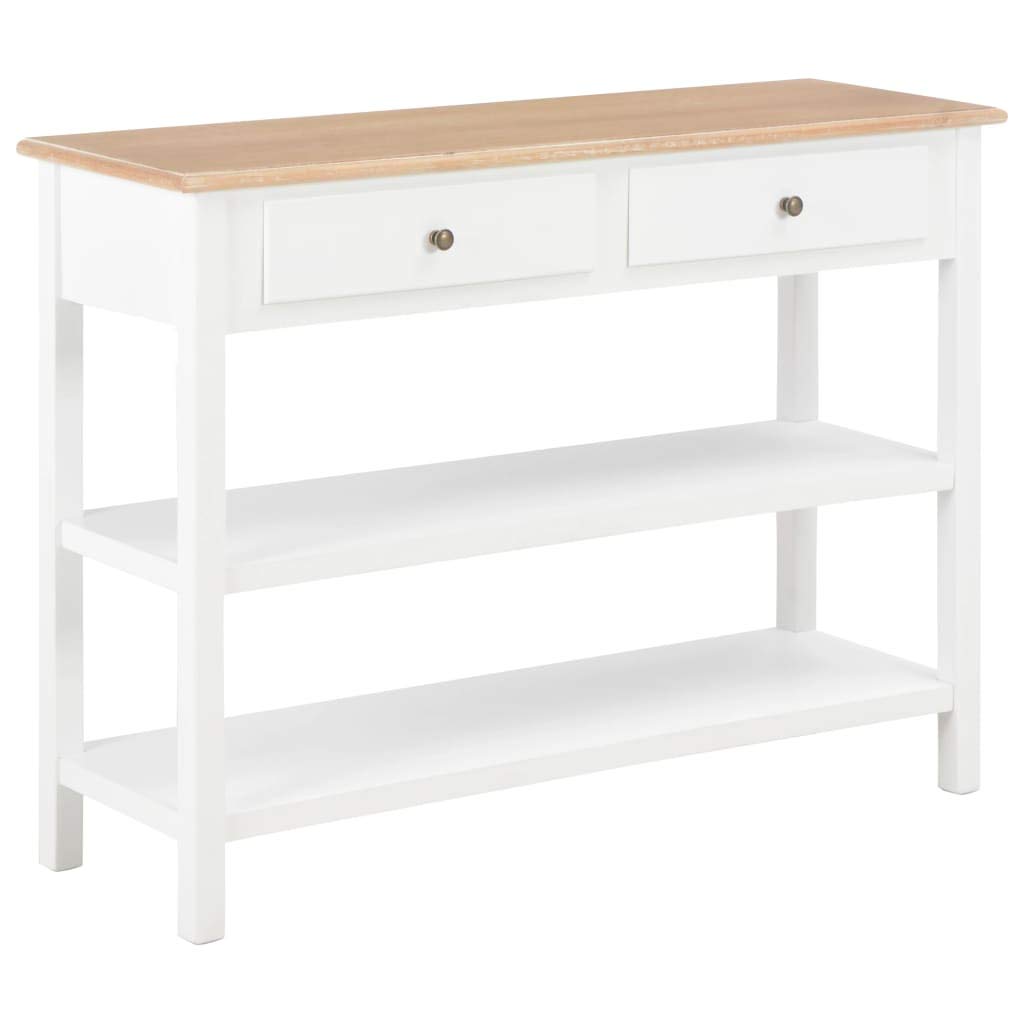 Rustic Industrial Console Table with Drawers & Shelves - 43.3