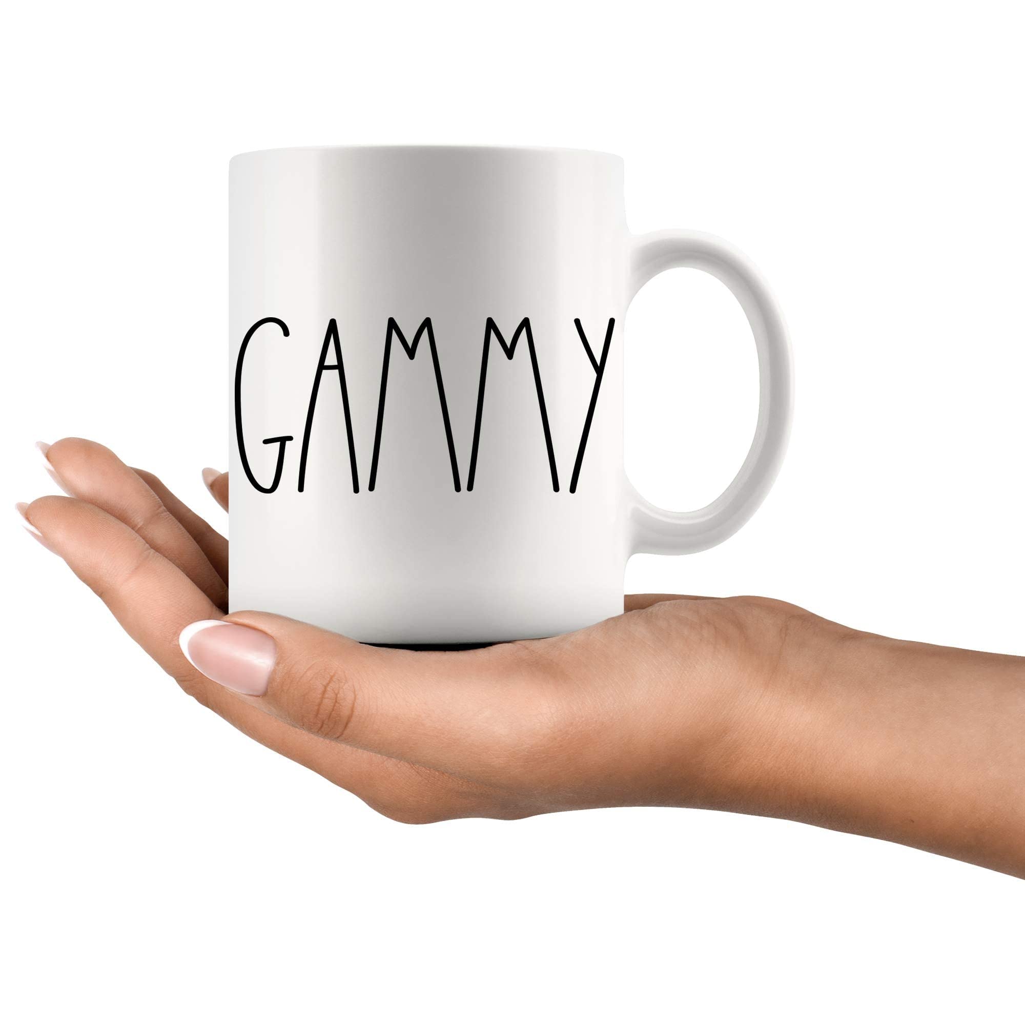 Rae Dunn Inspired Gammy Coffee Mug - 11oz White Ceramic Cup for Mother's Day, Birthday & Family Gifts - Best Gammy Ever Coffee Cup - Perfect for Home, Office & Coffee Lovers