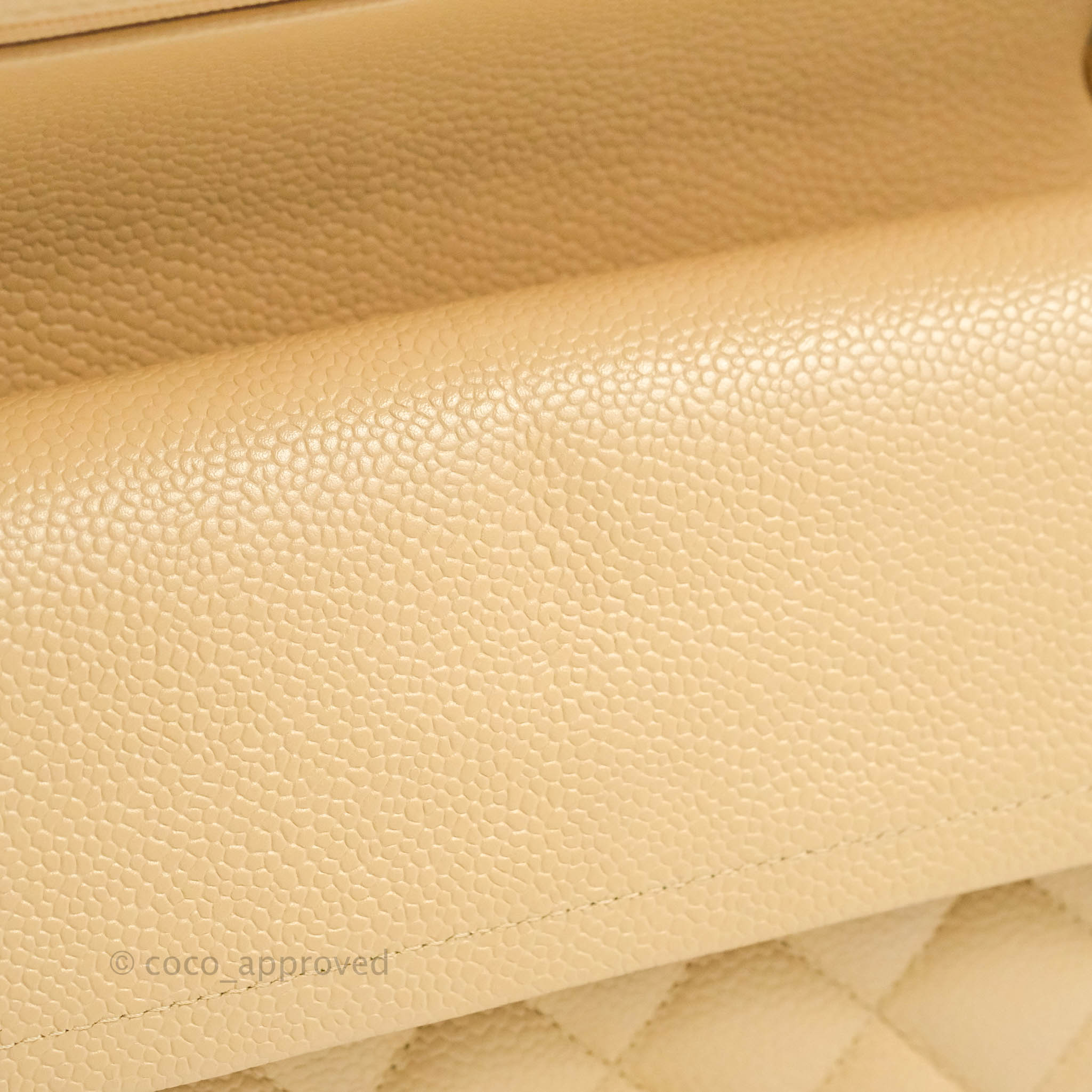 Chanel Classic M/L Medium Flap Bag - Quilted Beige Caviar Leather with Gold Hardware | Luxury Shoulder Bag for Women, Perfect for Work, Parties & Special Occasions
