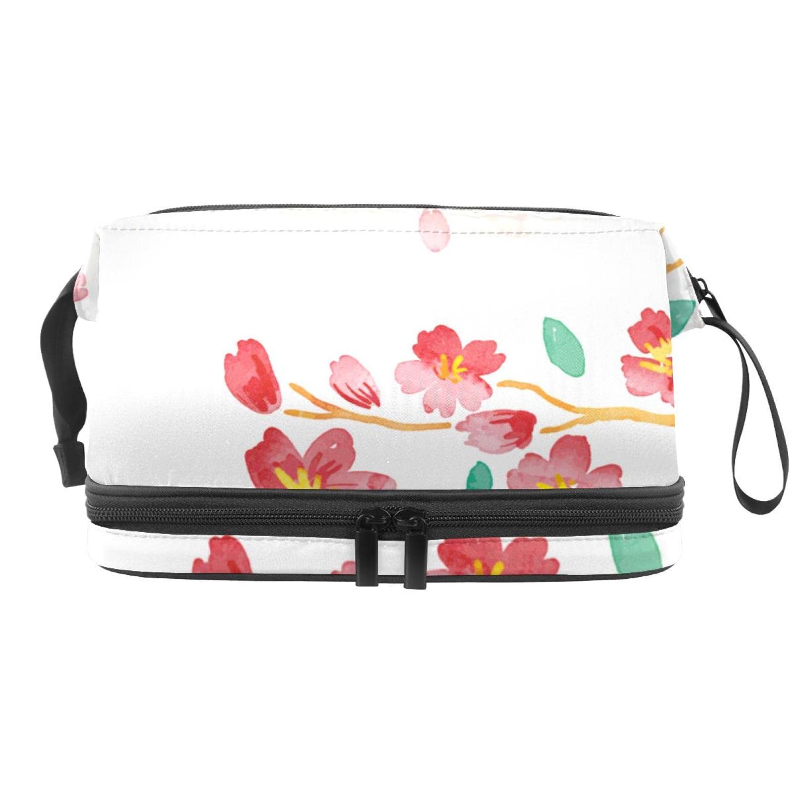 Large Travel Cosmetic Bag for Women - Peach Flower Makeup Organizer & Toiletry Pouch | Perfect for Vacation, Gym, Business Trips & Daily Essentials Storage