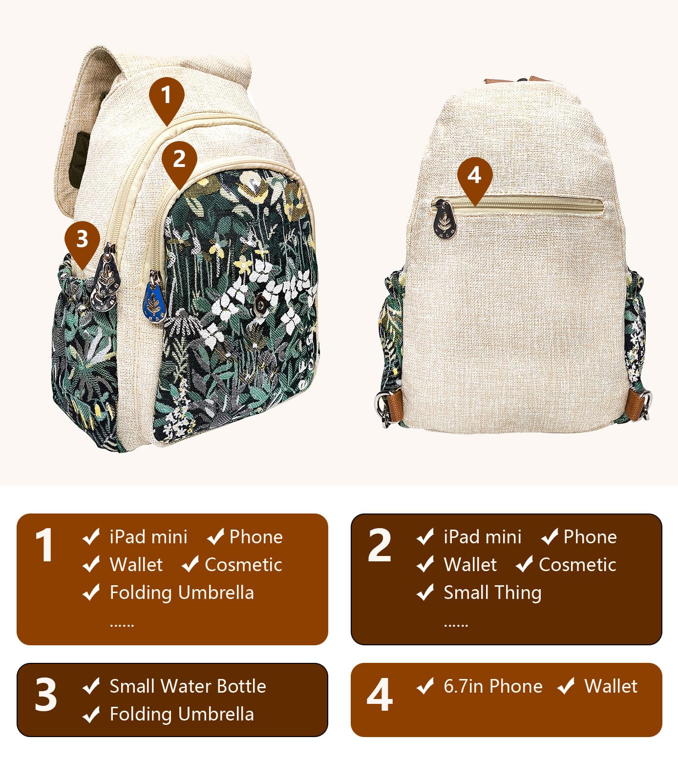 Stylish Cotton Small Backpack Purse - Hand Knitted Mini Chest Bag for Women | Perfect for Travel, Shopping & Everyday Use