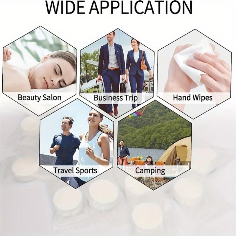 25/50/100pcs Ultra Soft Disposable Compressed Face Towels | Travel-Size Makeup Remover Wipes | Individually Wrapped Non-Woven Facial Cleansing Towels for Skincare, Gym, Camping & Daily Use (25 pcs)