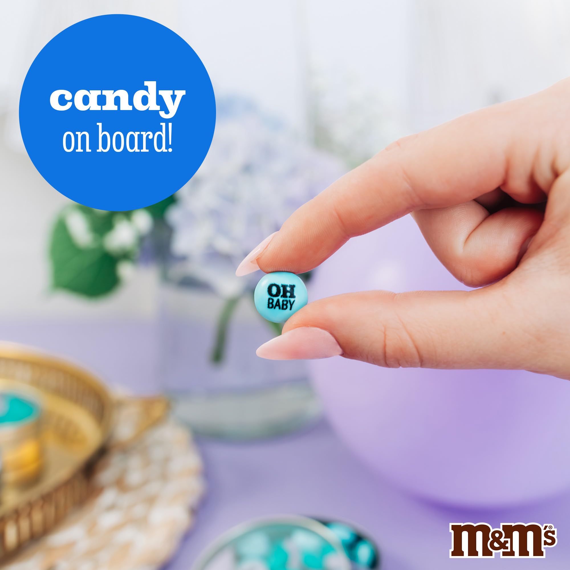 M&M’S It's A Boy Milk Chocolate Candy - 2lbs White & Blue Candy for Baby Showers, Gender Reveals, Party Favors & Decorations | Perfect for Celebrations, Gifts & Dessert Tables