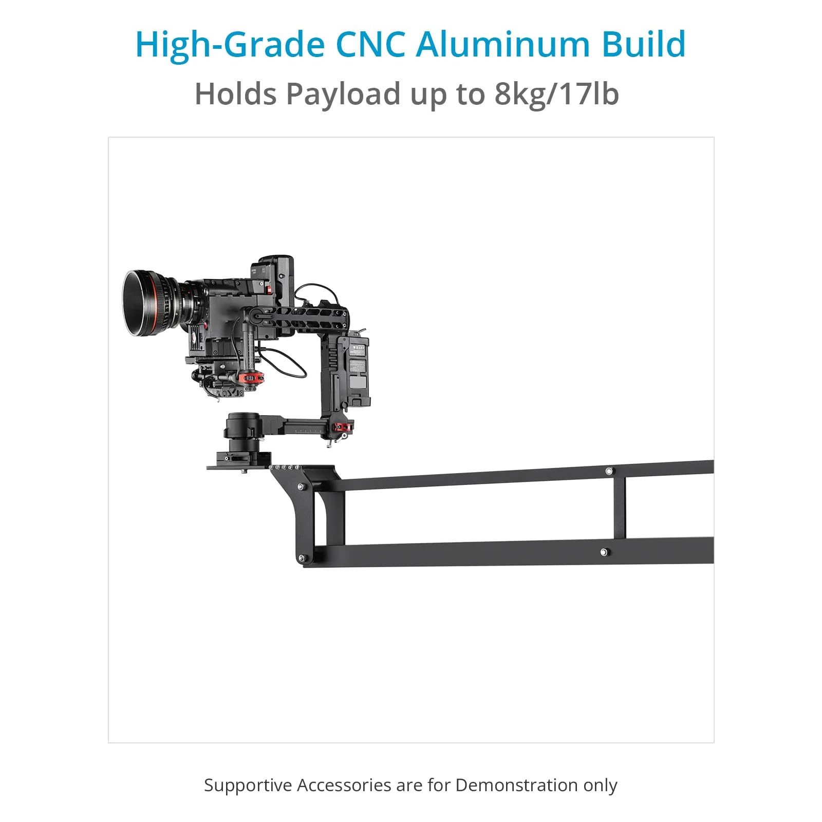 PROAIM 8' Vega Jib Crane for DSLR & Mirrorless Cameras - 8kg/17lb Payload, Compatible with Pan Tilt Heads & 3-Axis Gimbals (JB-VG08-01) - Perfect for Film Making, YouTube Videos & Professional Photography