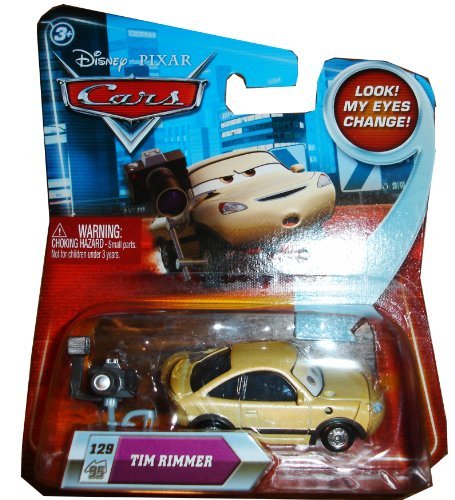 Disney Pixar Cars Movie 1:55 Die Cast Tim Rimmer #129 Collectible Toy Car with Lenticular Eyes - Perfect for Kids Playtime, Movie Fans Collection & Gift Giving