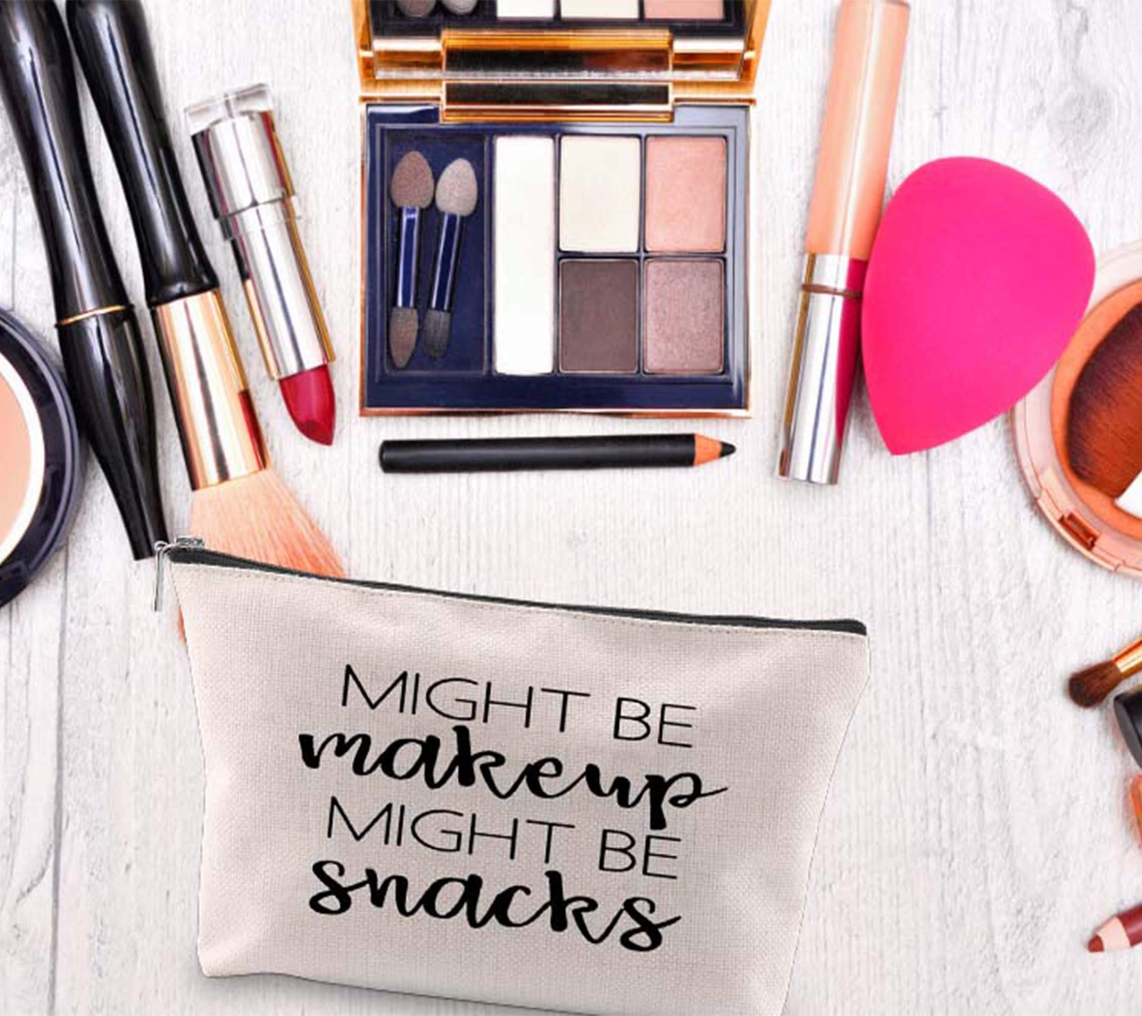 GJTIM Funny Novelty Makeup Cosmetic Bag - Cute Travel Toiletry Pouch for Cosmetics or Snacks - Perfect Gift for Women & Girls - Great for Travel, Gym, Beach & Daily Use
