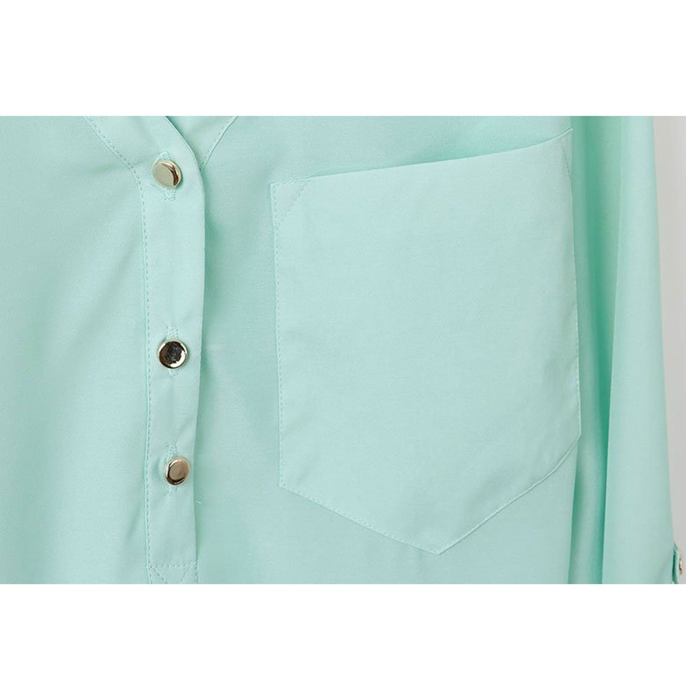 Elegant Women's V-Neck Long Sleeve Chiffon Blouse - Flowy Dressy Casual Top for Work, Office & Evening Out | Perfect for Business Attire, Date Night & Special Occasions