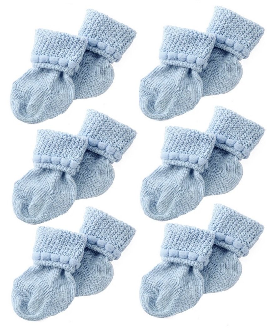 6 Pairs Soft Cotton Newborn Baby Socks for Boys & Girls - Perfect for Hospital, Home & Photo Shoots