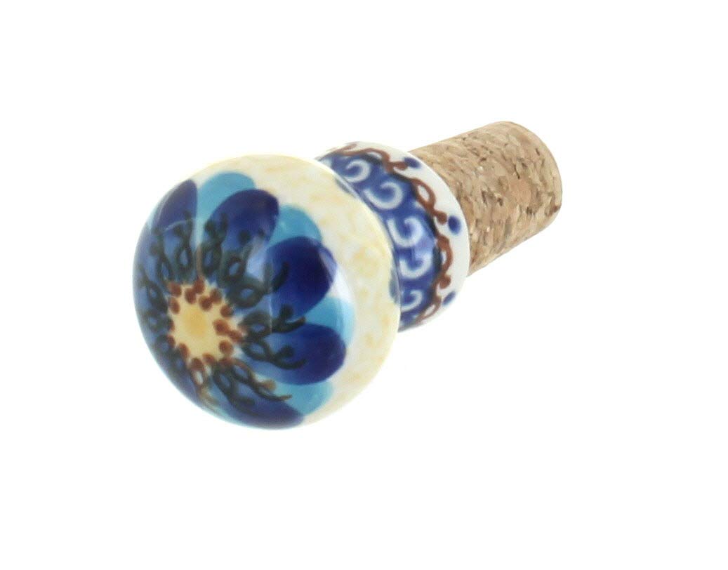 Blue Rose Polish Pottery Autumn Burst Wine Cork - Handmade Ceramic Bottle Stopper for Wine, Champagne & Olive Oil - Perfect for Gifts, Kitchen Decor & Party Accessories