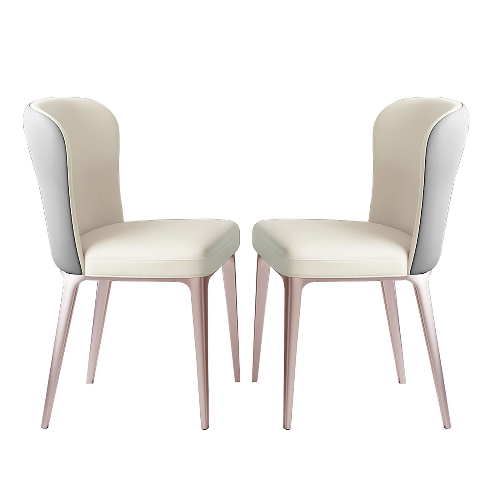 Luxury Microfiber Leather Dining Chairs Set of 2 - Modern Upholstered Back Chairs with Sturdy Steel Frame for Home, Office, and Makeup Room - Elegant Living Room & Dining Room Furniture (Color: Dark Brown)