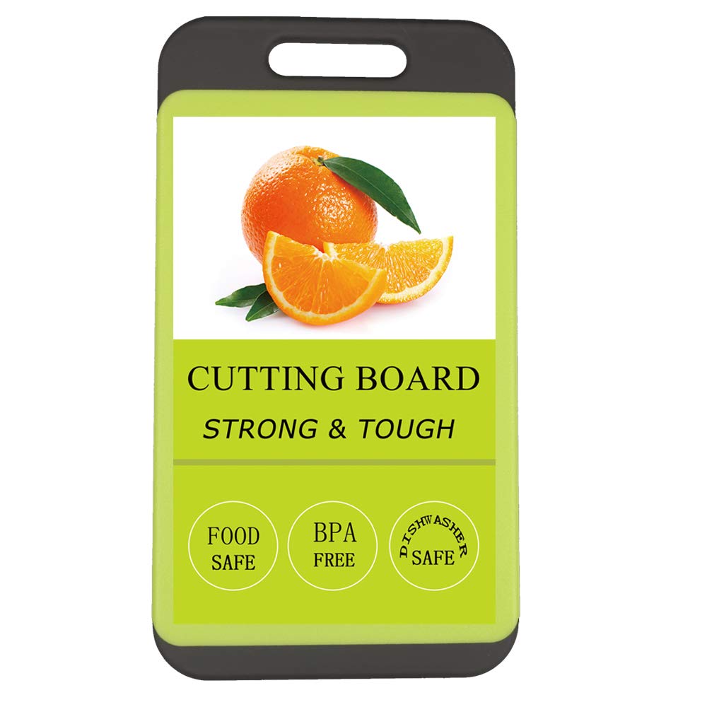 Non-Slip Mini Kitchen Cutting Board Mats - BPA Free, Dishwasher Safe with Juice Grooves - Thick Durable Chopping Boards with Easy Grip Handle (2 Pack) - Perfect for Meal Prep, Vegetables & Meat Cutting