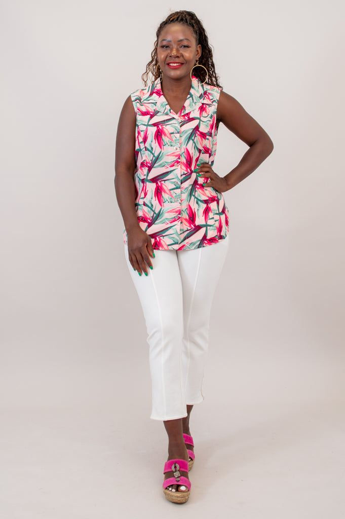 Bali Flower Sleeveless Dress - Elegant Floral Summer Dress for Women | Perfect for Beach Vacations, Tropical Getaways & Summer Parties