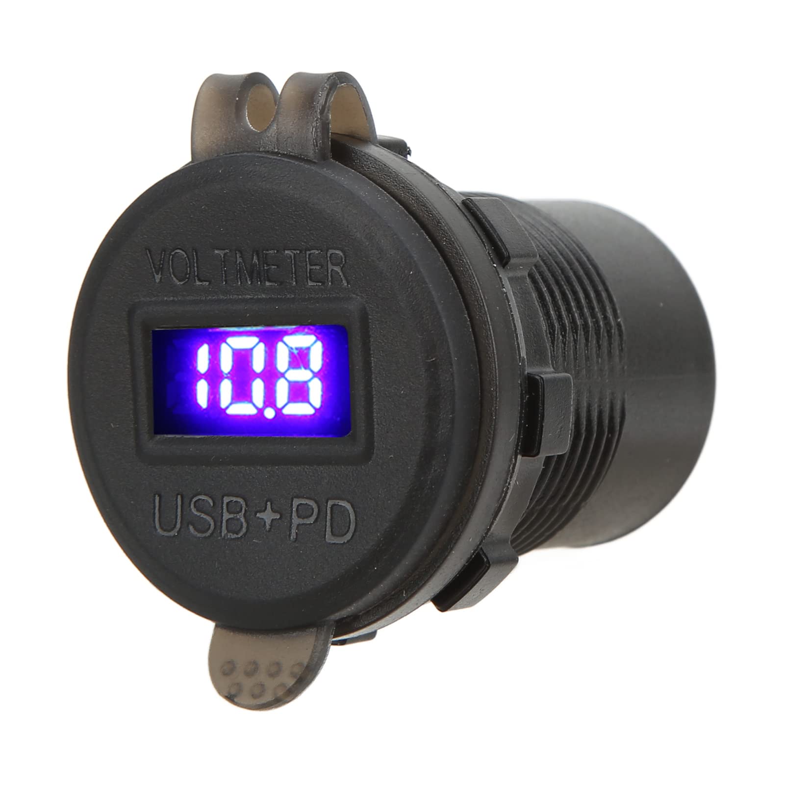 12V-24V Waterproof Dual USB Car Charger - Black ABS Universal Fast Charging Port for Motorcycle, Boat, RV & Marine Use - Perfect for Road Trips & Outdoor Adventures