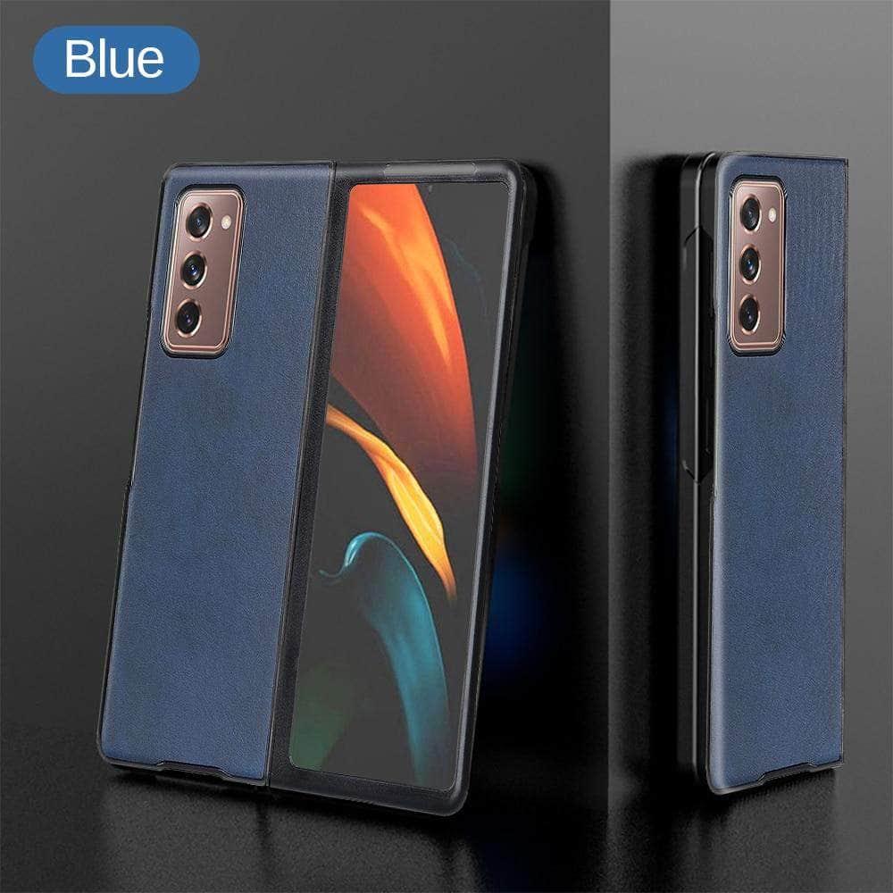 Premium Galaxy Z Fold 3 5G Leather Case - Luxury Foldable Phone Cover with Card Slots & Kickstand - Perfect for Business & Travel Protection