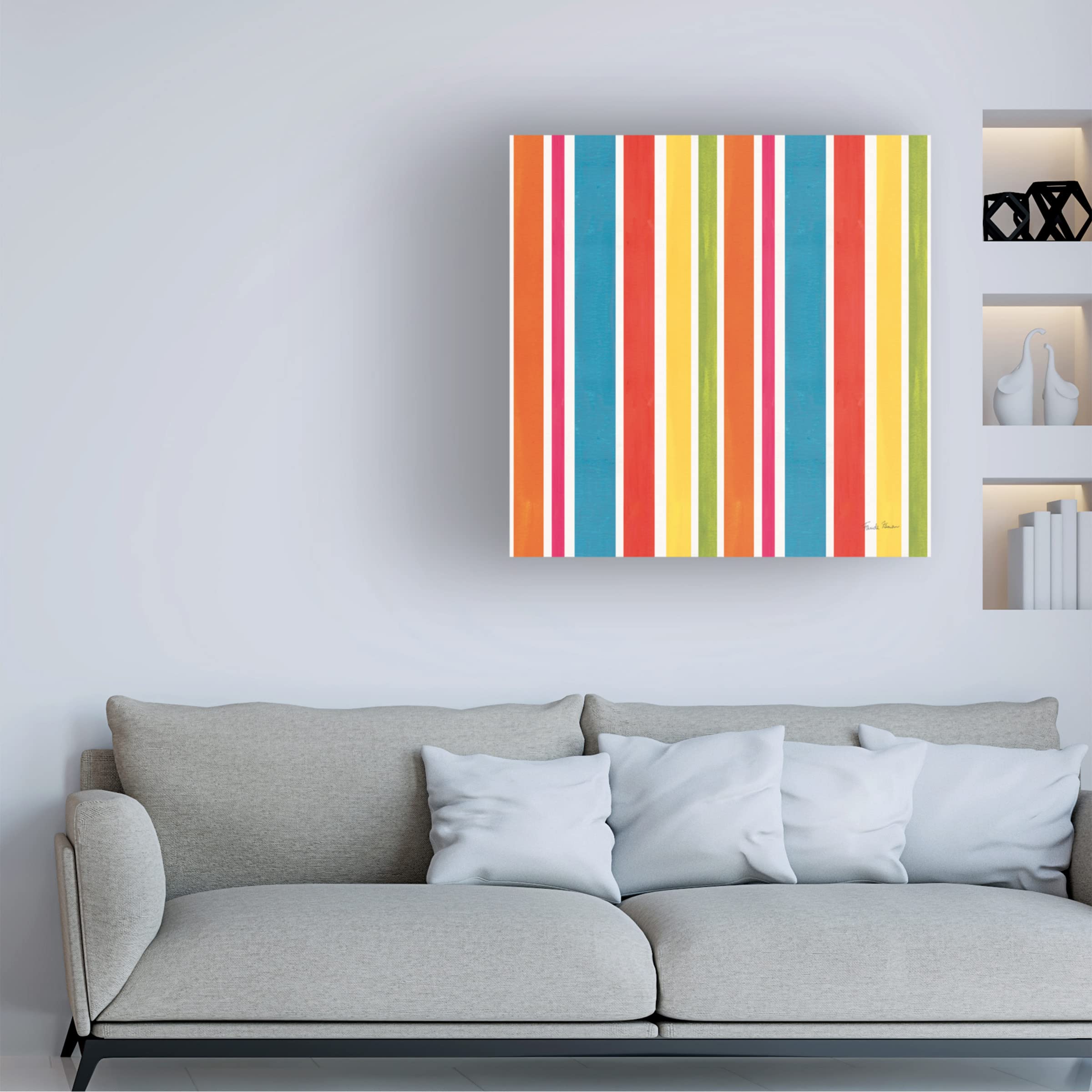 Trademark Fine Art 'Tutti Frutti Pattern II' Canvas Wall Art Print by Farida Zaman - Vibrant Fruit Painting for Kitchen, Dining Room & Home Decor