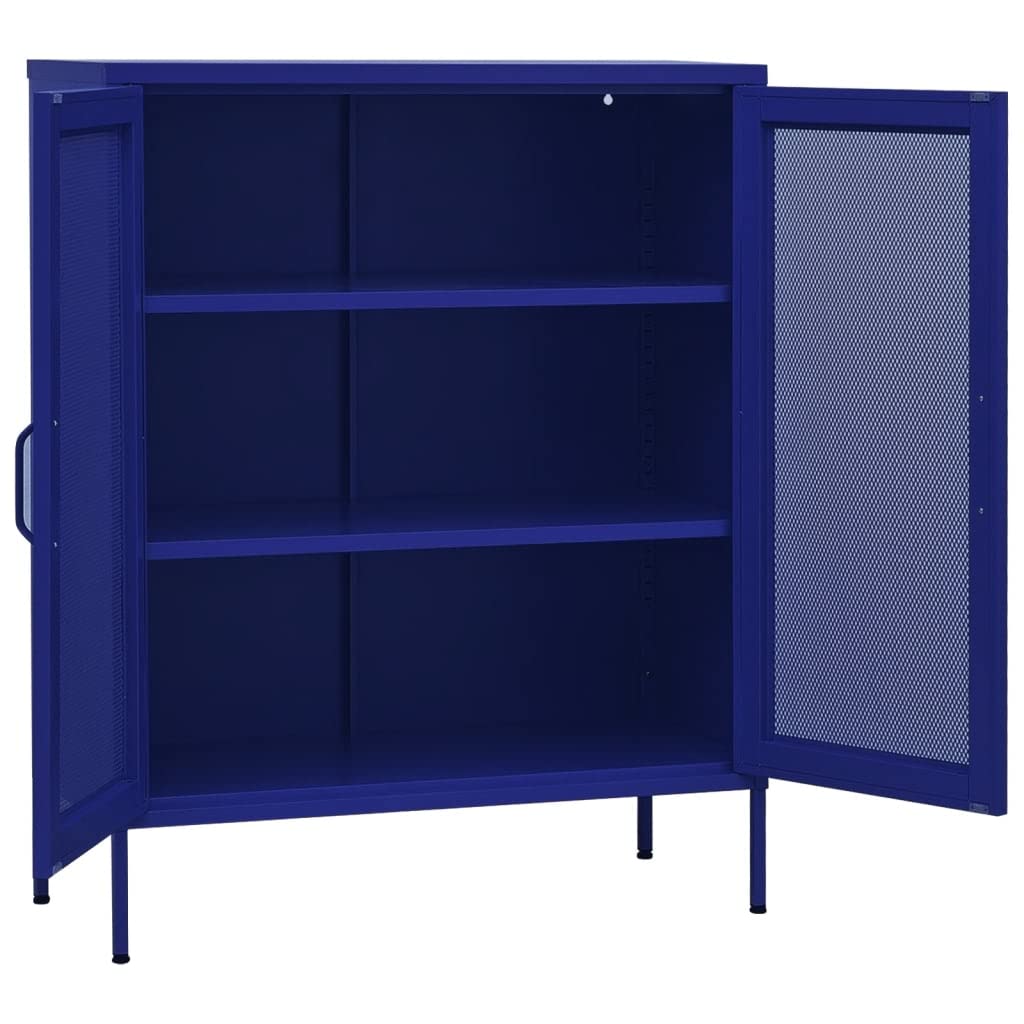 Navy Blue Steel Storage Cabinet - 31.5